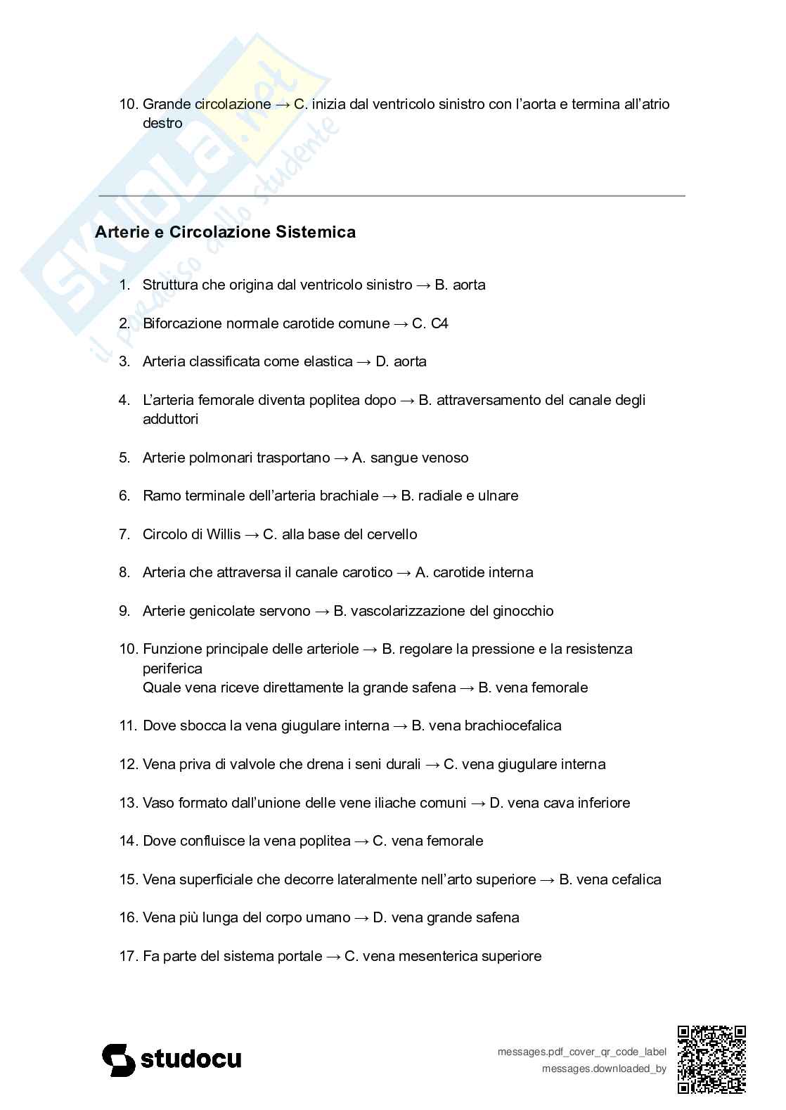 Paniere esame Anatomia umana  Pag. 11