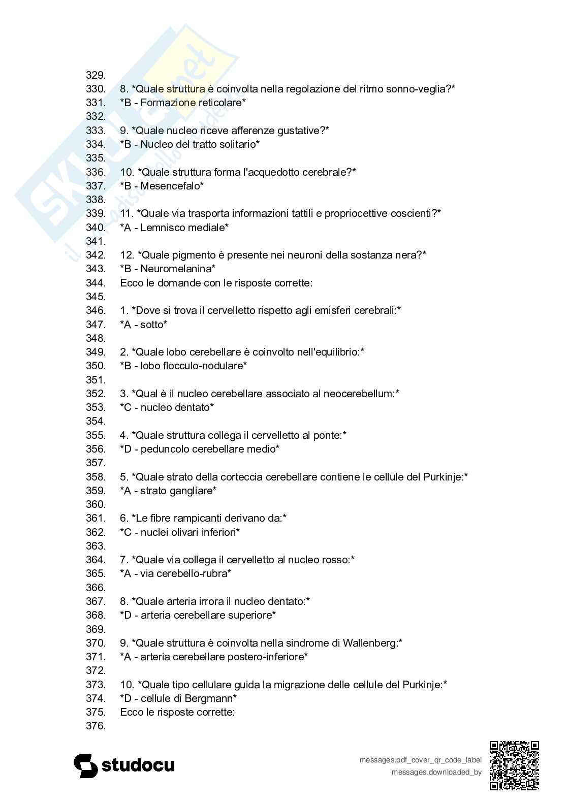 Paniere esame Anatomia umana  Pag. 21