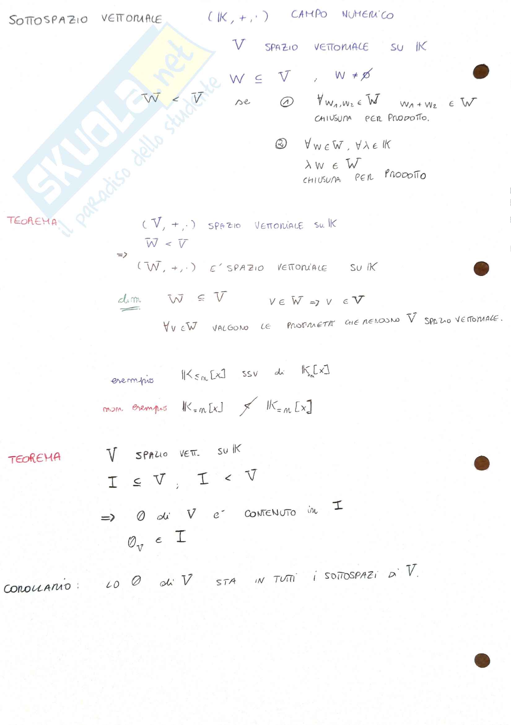 Appunti di Geometria e Algebra Lineare Pag. 6