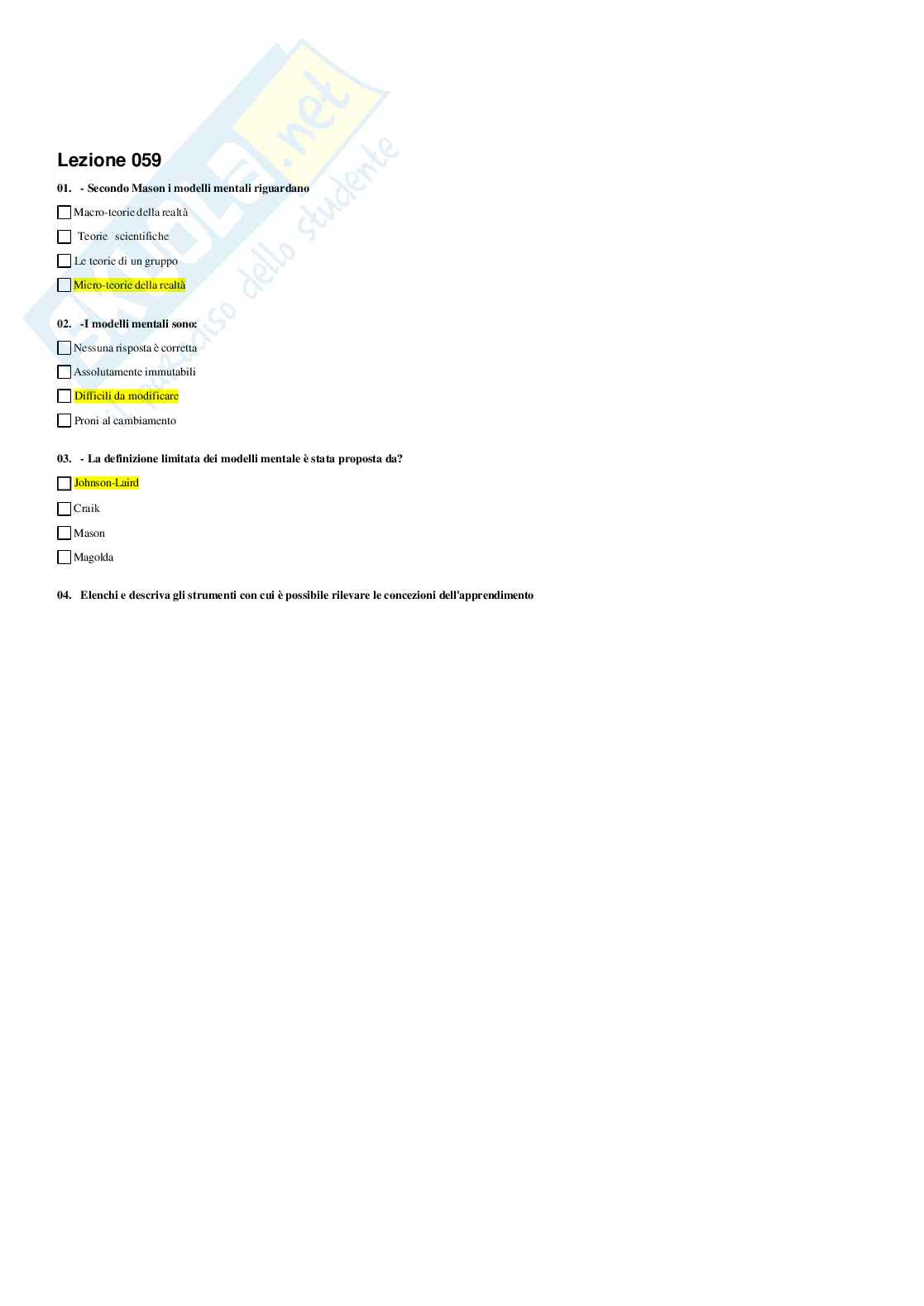 Paniere Psicologia dell'apprendimento Pag. 51