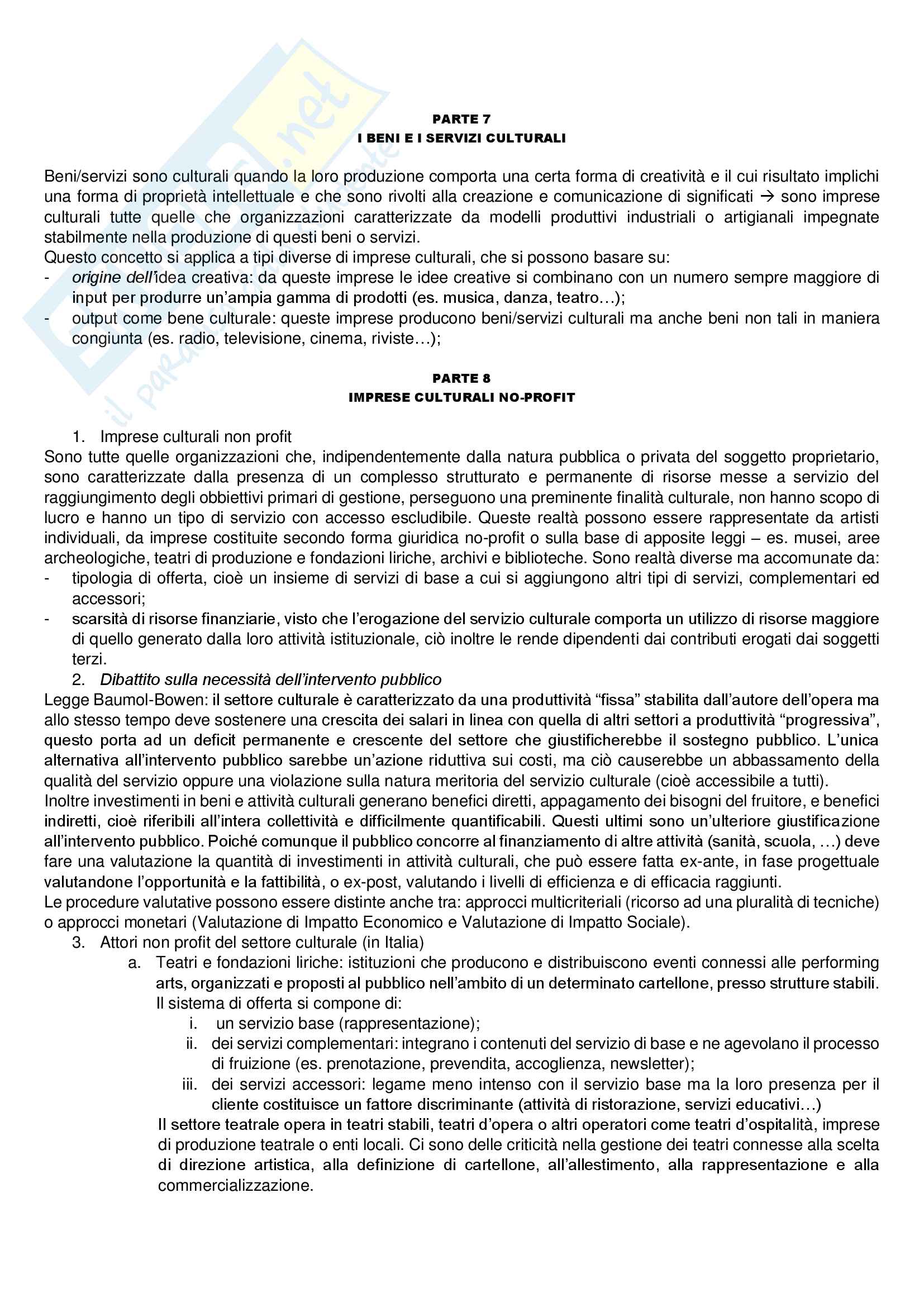 Riassunti esame Management delle Imprese Culturali, prof. Claudio Becagli, libro consigliato Doyle G. [2006], Introduzione all'economia dei media, Hoepli, Milano. (Limitatamente ai capitoli 1, 2, 3, 4, 5, 8, 9) Pag. 1