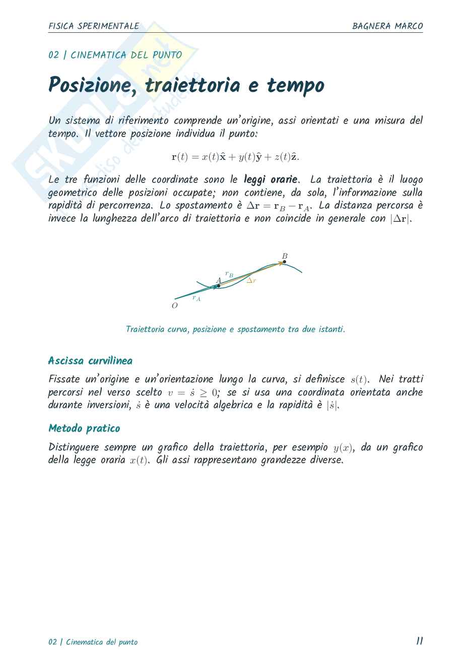 Riassunto esame Fisica sperimentale, Prof. Calloni Alberto, libro consigliato Fisica meccanica e termodinamica, Mazzoldi, Nigro, Voci  Pag. 11