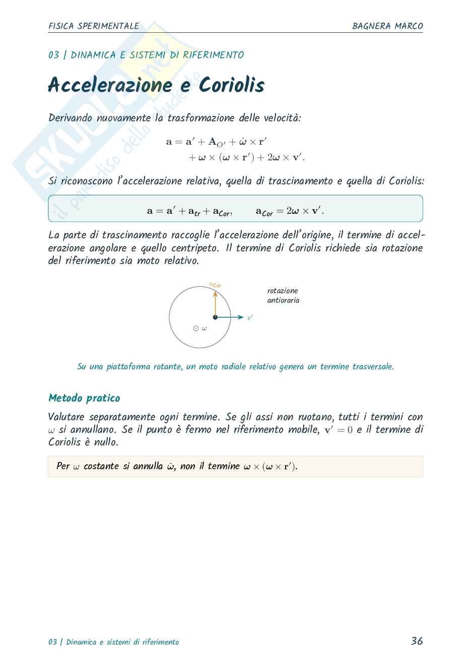 Riassunto esame Fisica sperimentale, Prof. Calloni Alberto, libro consigliato Fisica meccanica e termodinamica, Mazzoldi, Nigro, Voci  Pag. 36