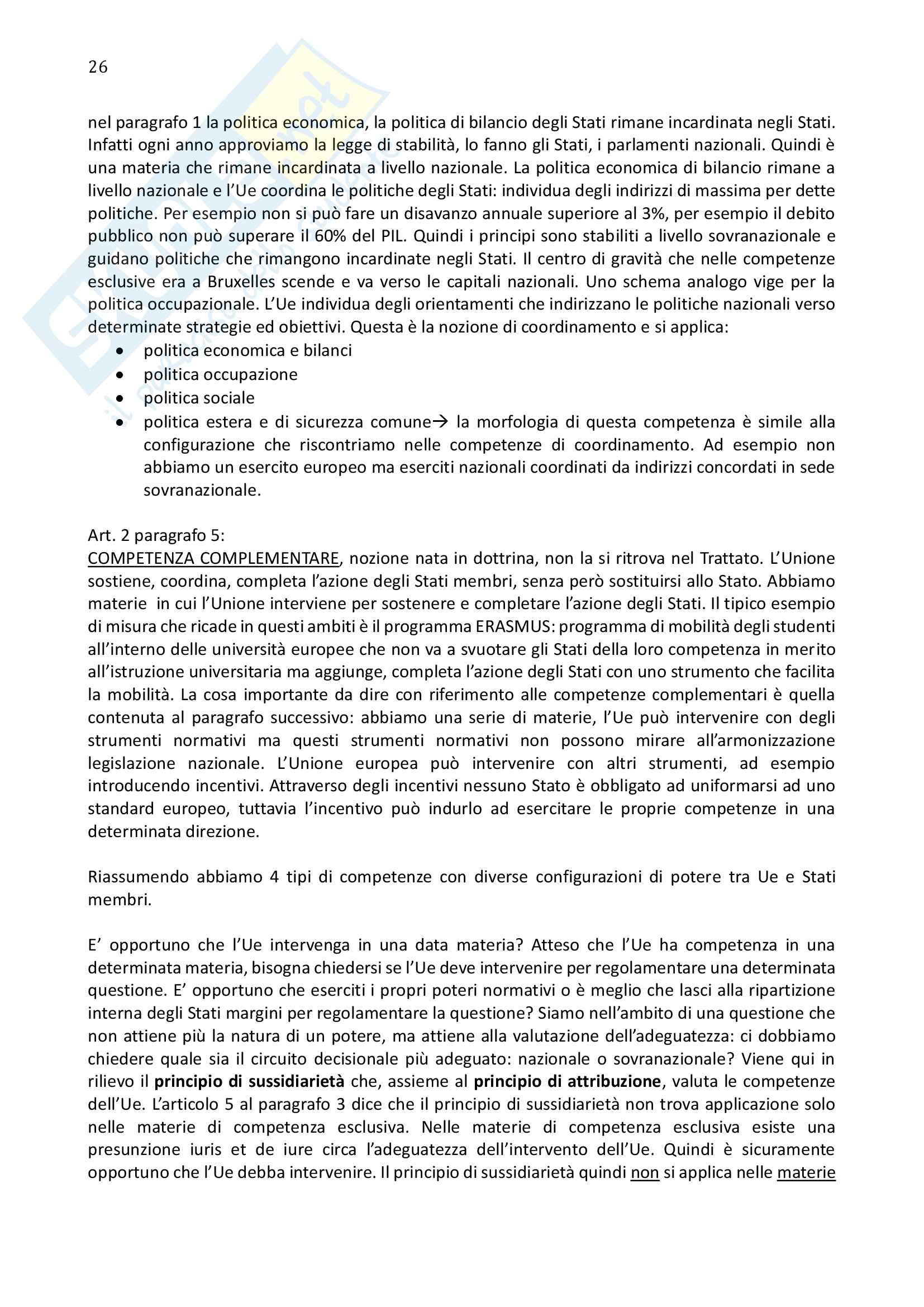Istituzioni di diritto dell'Unione Europea Pag. 26