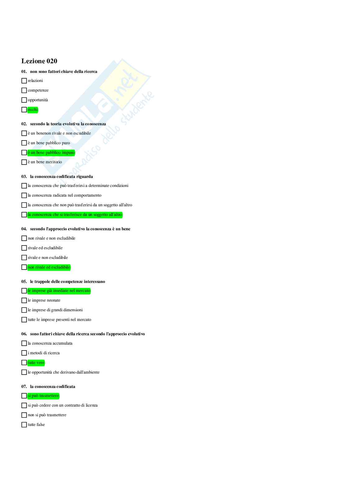Paniere di economia applicata - risposte multiple Pag. 36