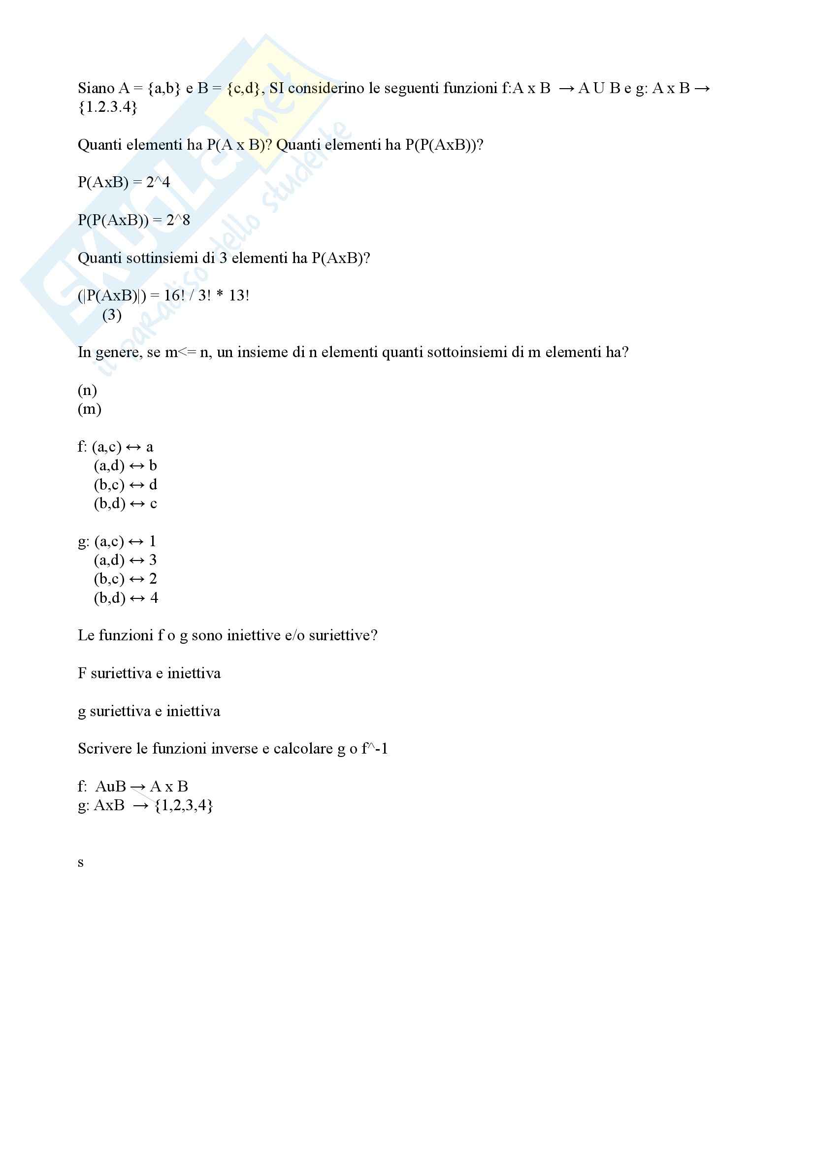 Algebra e geometria lineare - disposizioni semplici e ripetute permutazioni Pag. 6