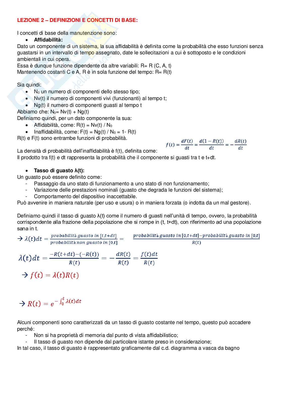 Riassunto esame Laboratorio di manutenzione, Prof. Tornese Fabiana, libro consigliato Progettare e gestire la manutenzione, Fedele, Furlanetto, Saccardi Pag. 2
