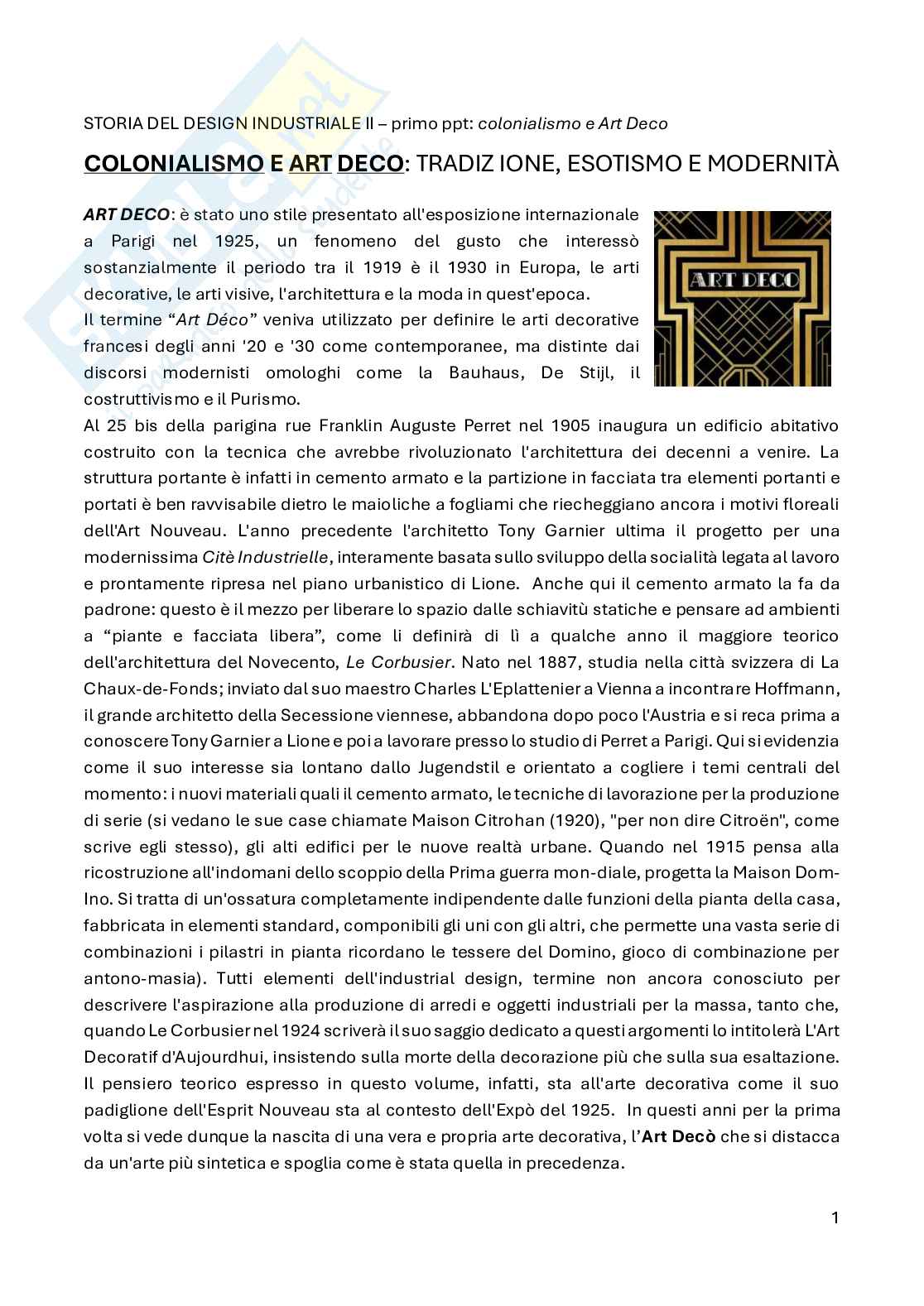 Appunti di Storia del design 2 Pag. 1