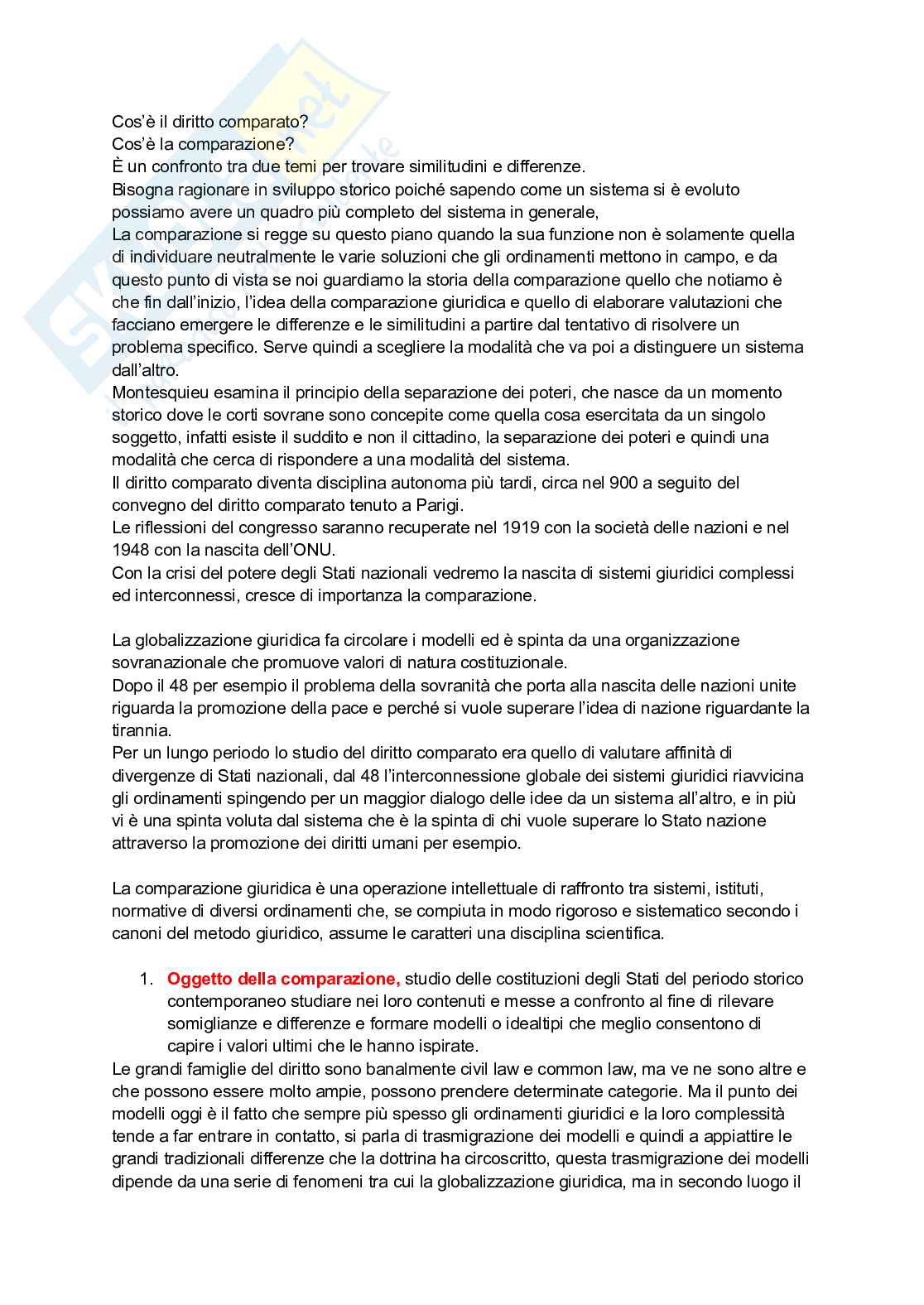 Appunti di Diritto pubblico comparato  Pag. 1