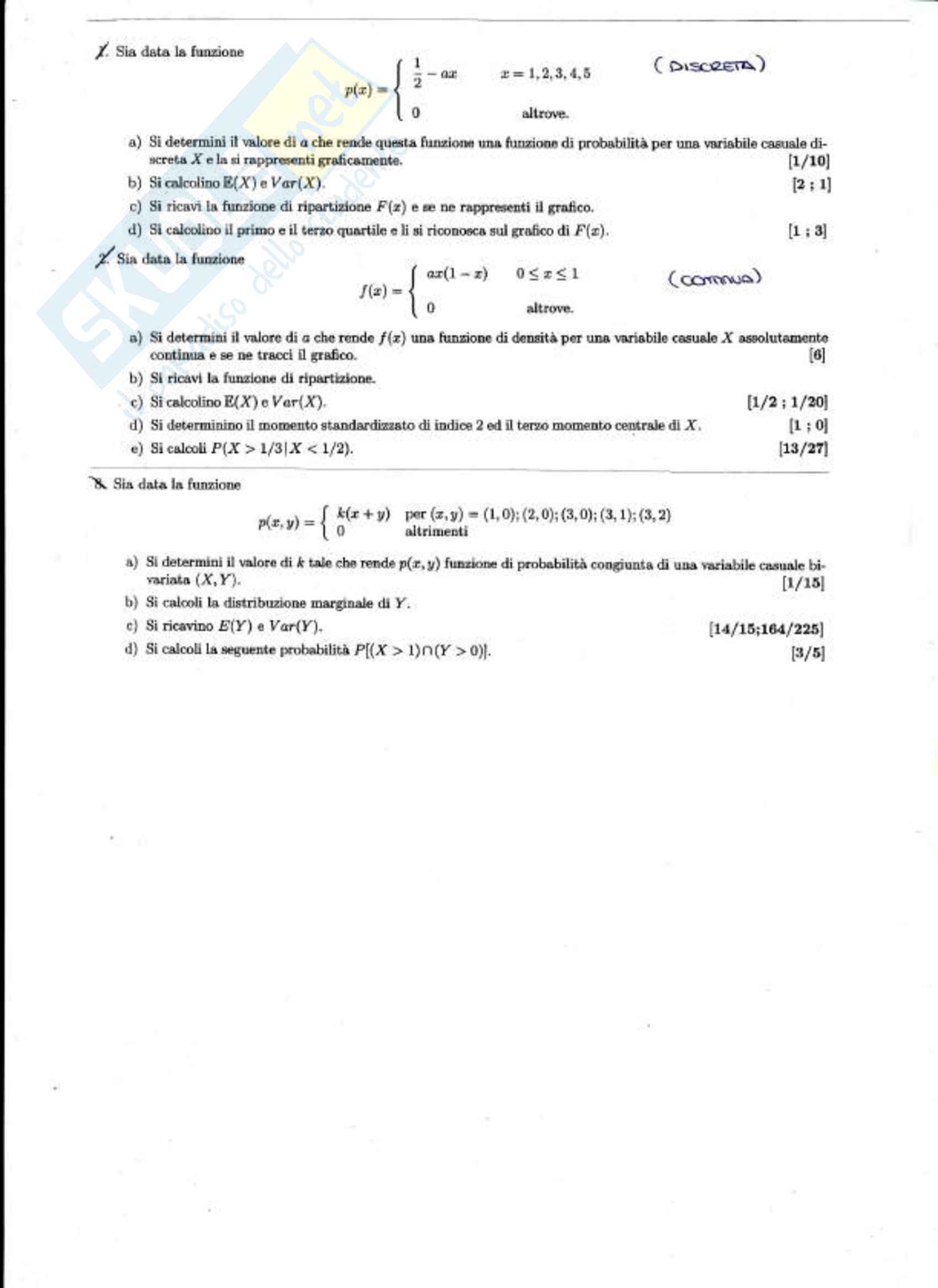 Esercizi e temi d'esame svolti di statistica per la finanza Pag. 6