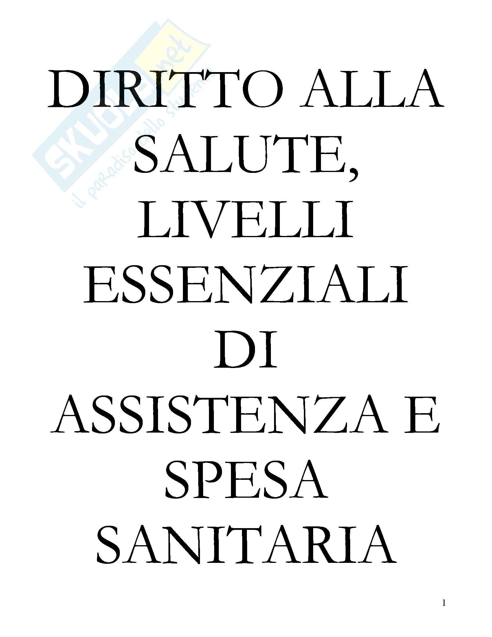 Livelli essenziali assistenza e spesa Pag. 1
