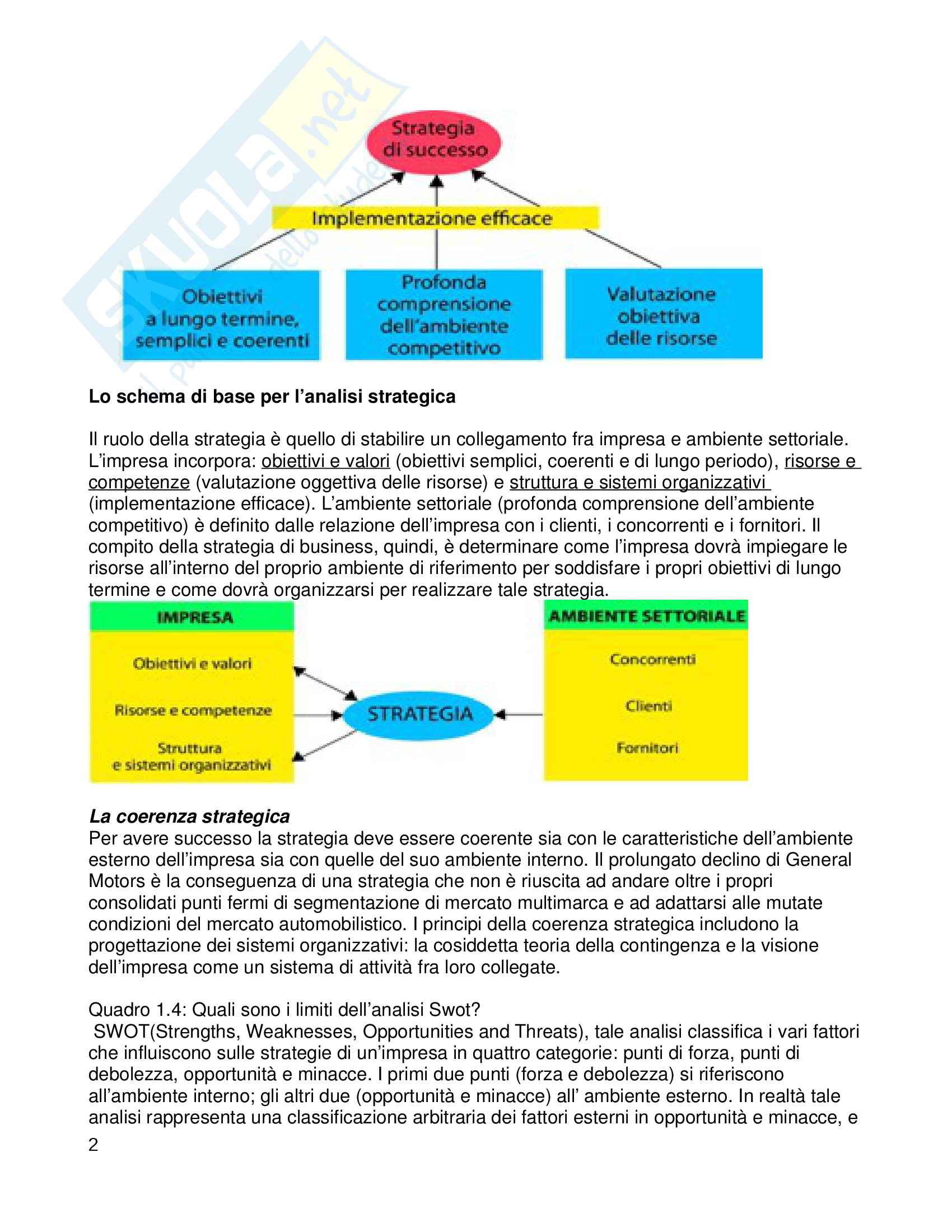 Riassunto esame Strategic Management, prof Pastore, libro consigliato L'analisi strategica per le decisioni aziendali, Grant Pag. 2