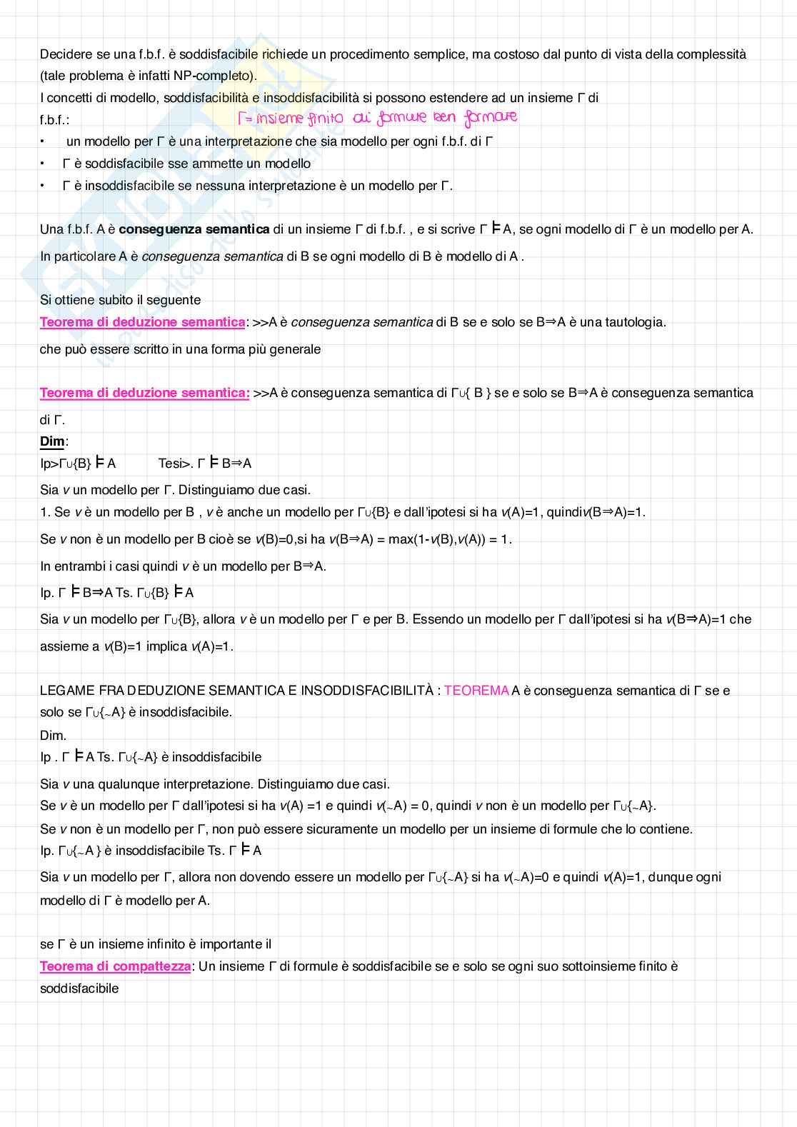 Appunti di Logica e algebra sulla logica proposizionale Pag. 6