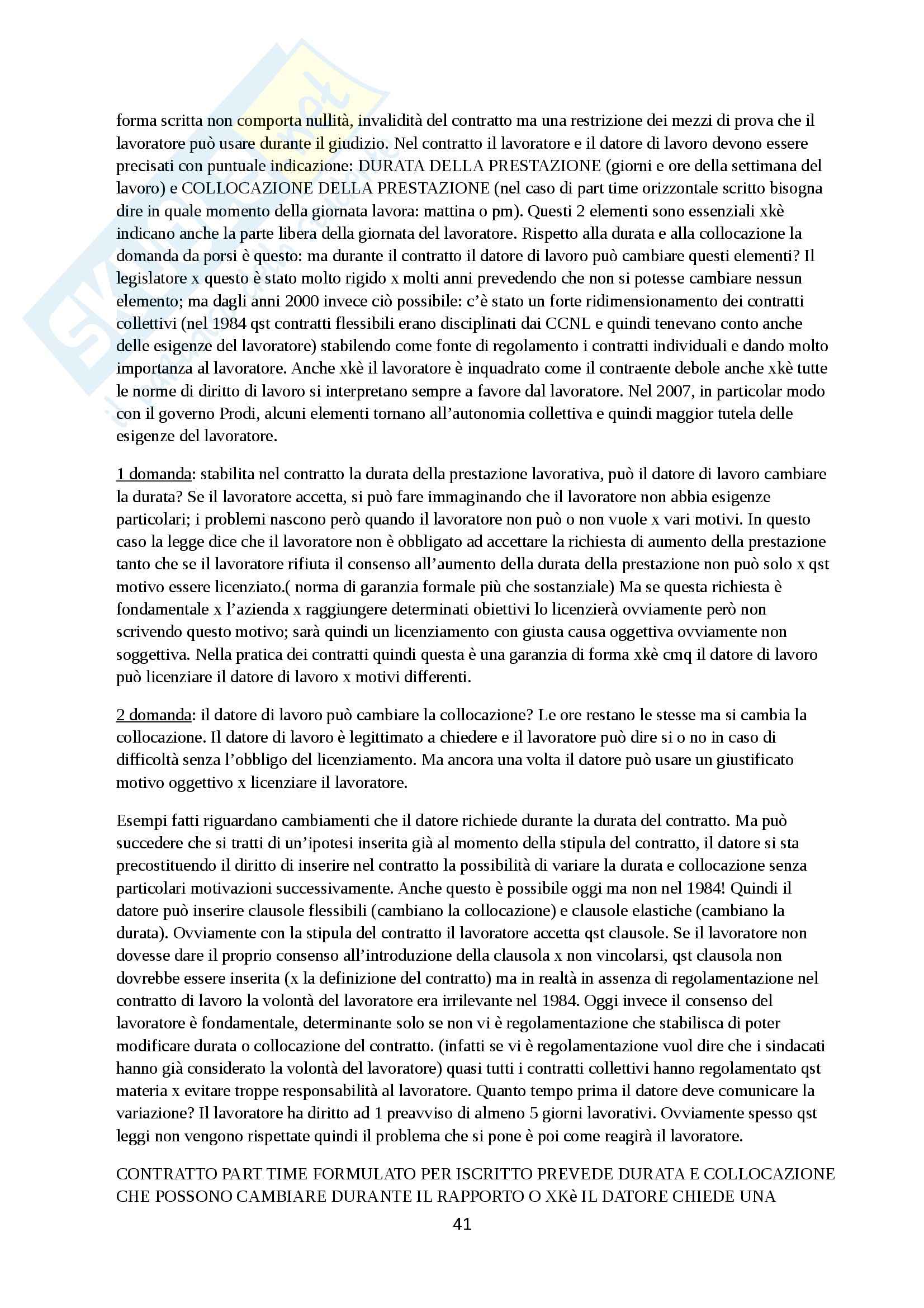 Riassunto esame Diritto del Lavoro, prof. Chieco Pag. 41