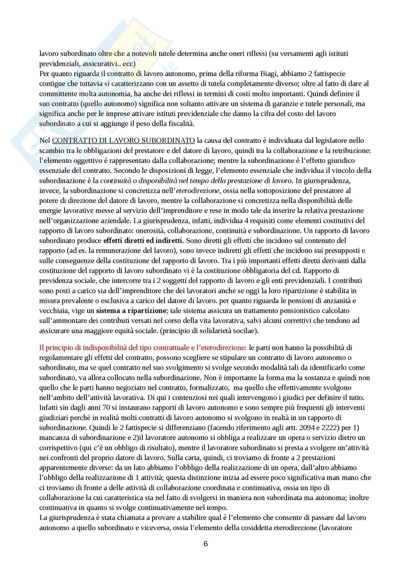 Riassunto esame Diritto del Lavoro, prof. Chieco Pag. 6