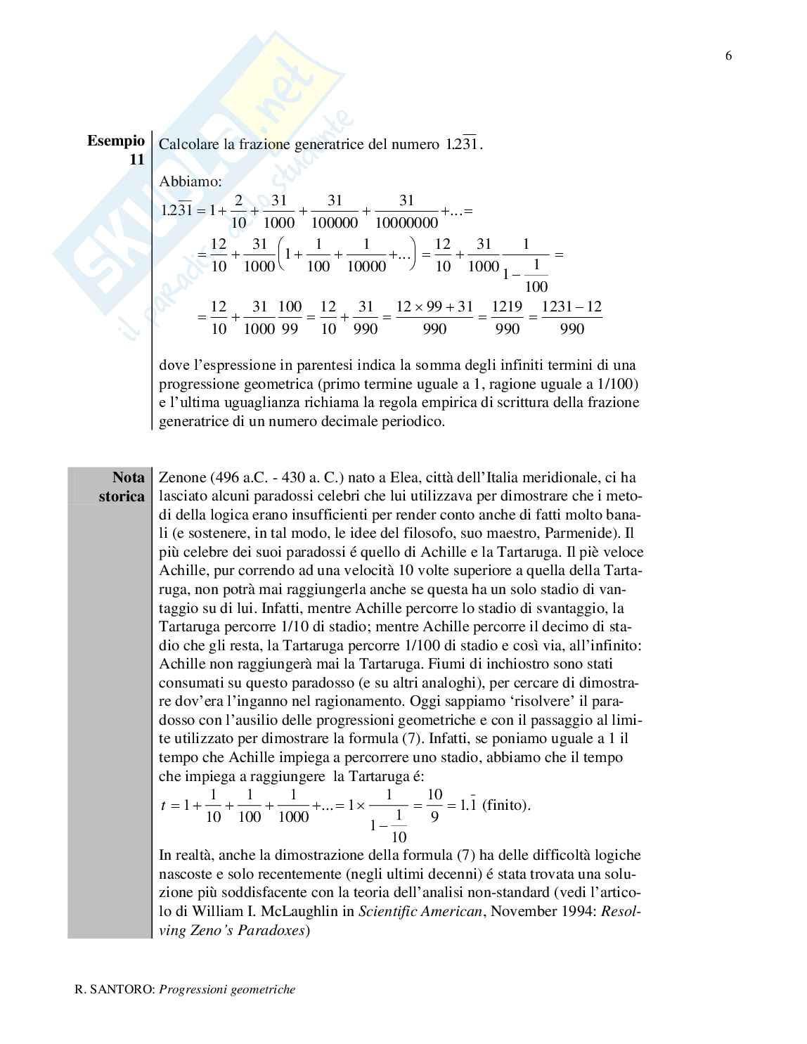 Le progressioni geometriche Pag. 6