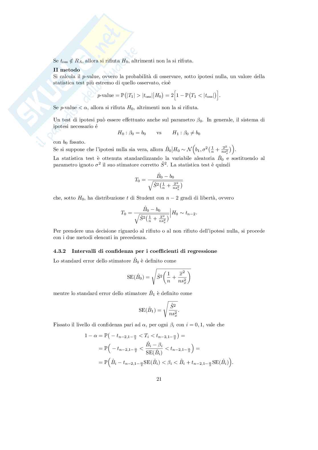 Modelli statistici Pag. 21