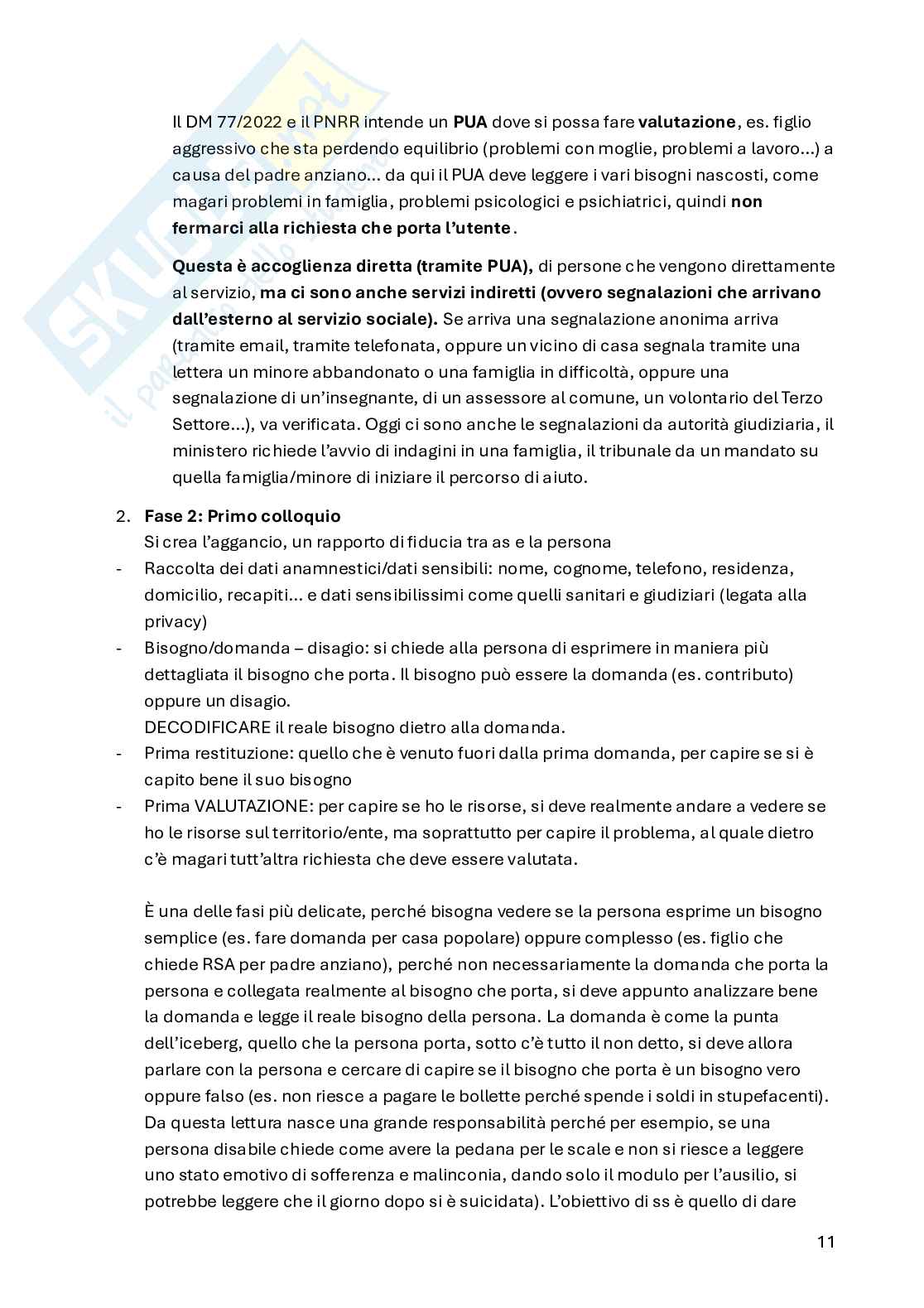 Appunti di Metodologia e tecniche di servizio sociale - parte 1 Pag. 11