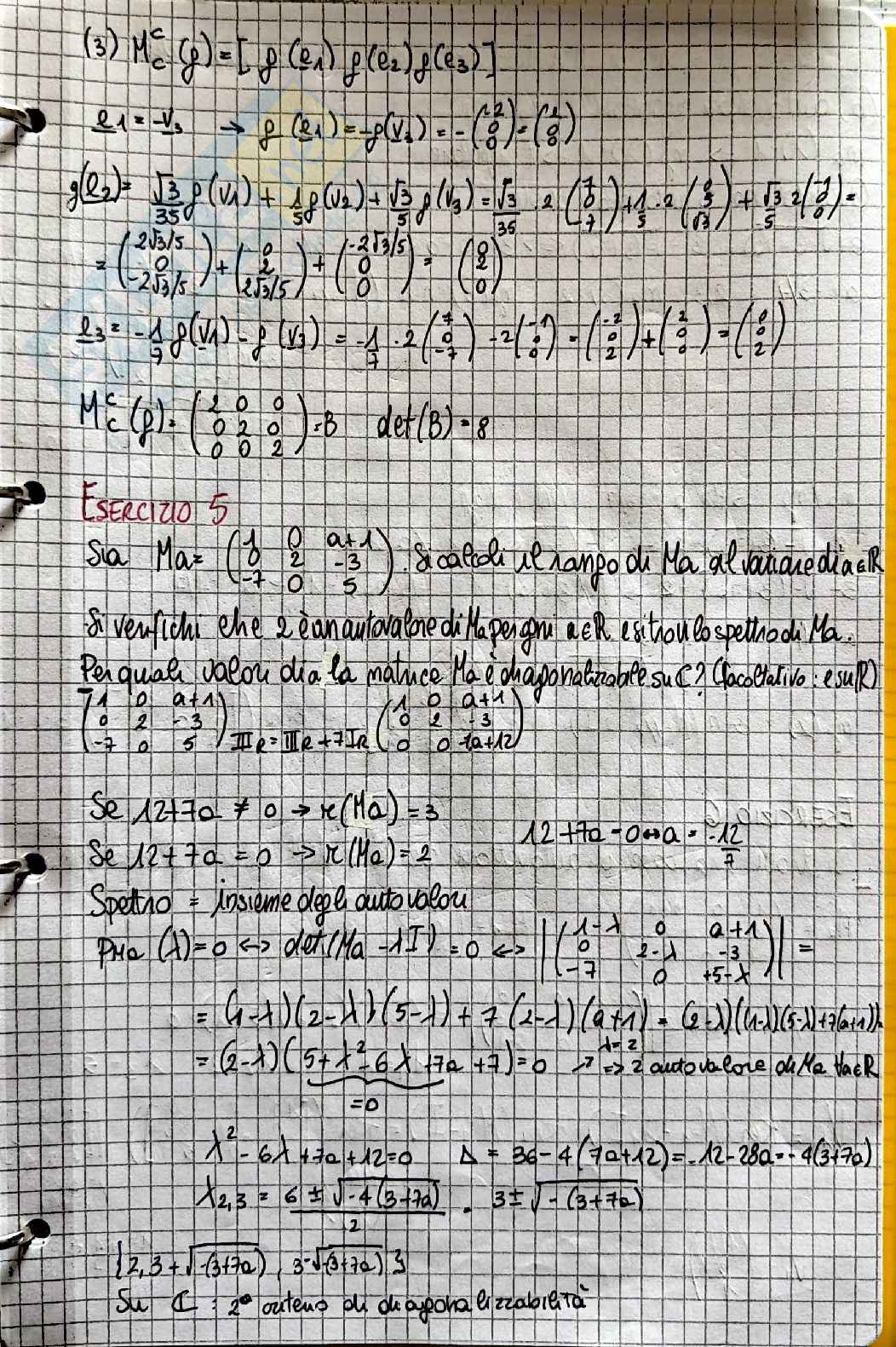 Secondo parziale Geometria e algebra lineare - Parte 2 Pag. 2
