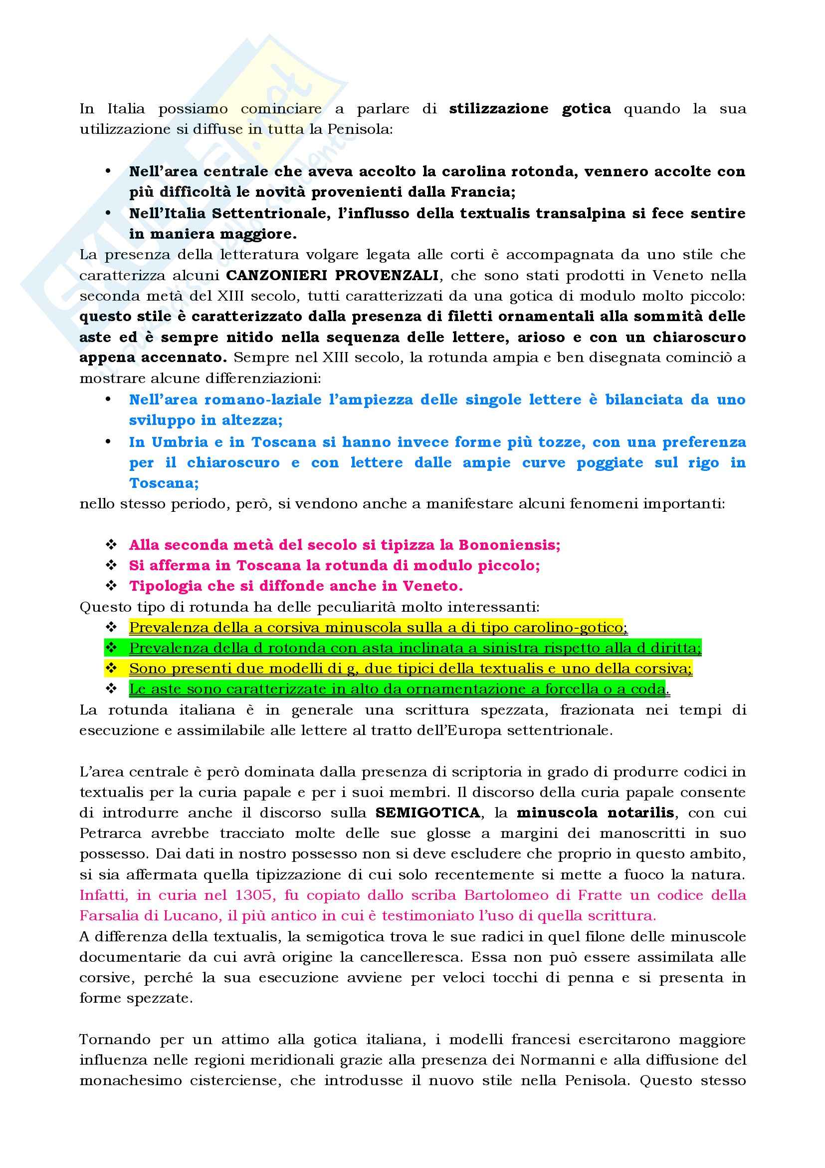 Riassunto esame Paleografia latina, prof. Pani, libro 