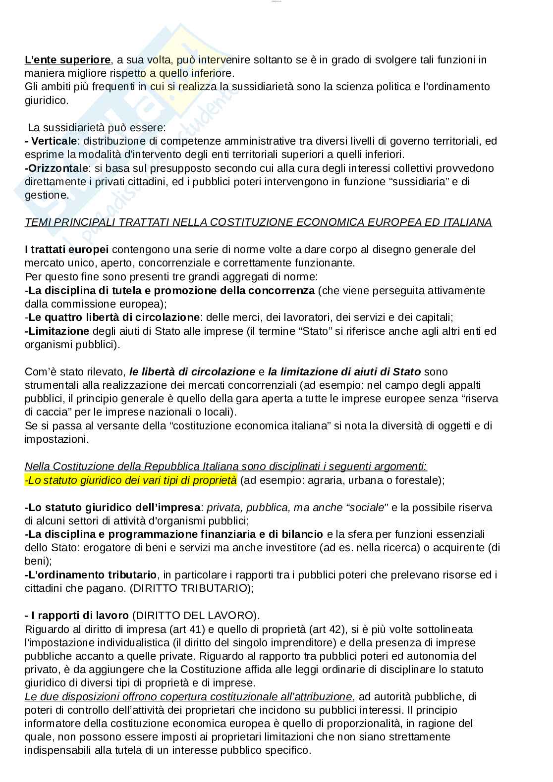 Riassunto esame Diritto pubblico, Prof. Pellegrini Mirella, libro consigliato Diritto pubblico dell'economia, Pellegrini Mirella Pag. 11
