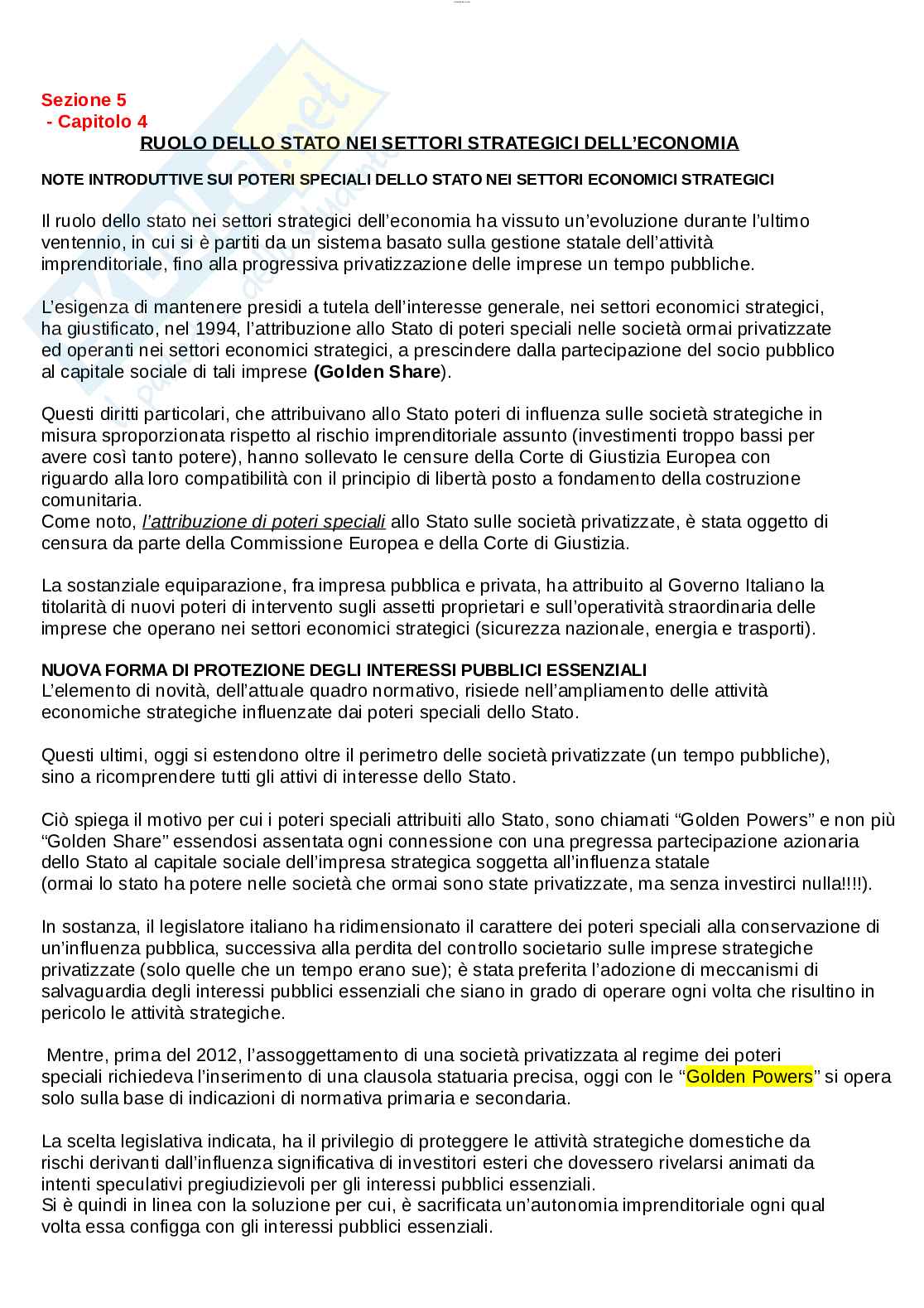 Riassunto esame Diritto pubblico, Prof. Pellegrini Mirella, libro consigliato Diritto pubblico dell'economia, Pellegrini Mirella Pag. 56