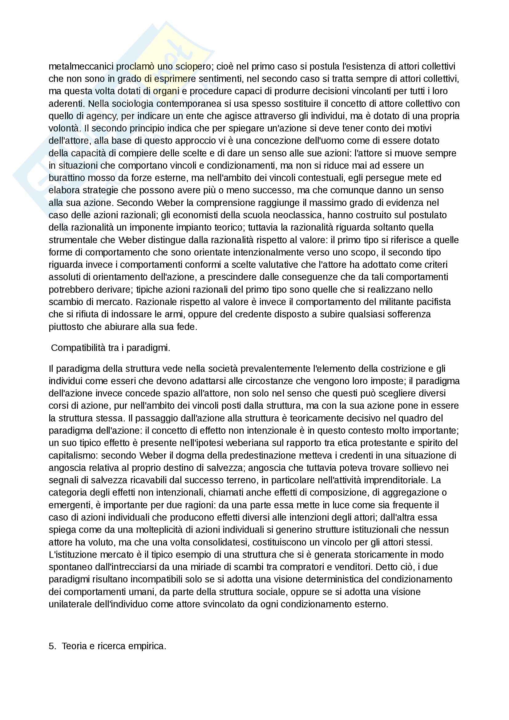 Riassunto esame Sociologia, prof. Forno, libro consigliato Fondamenti di sociologia, Bagnasco Pag. 6