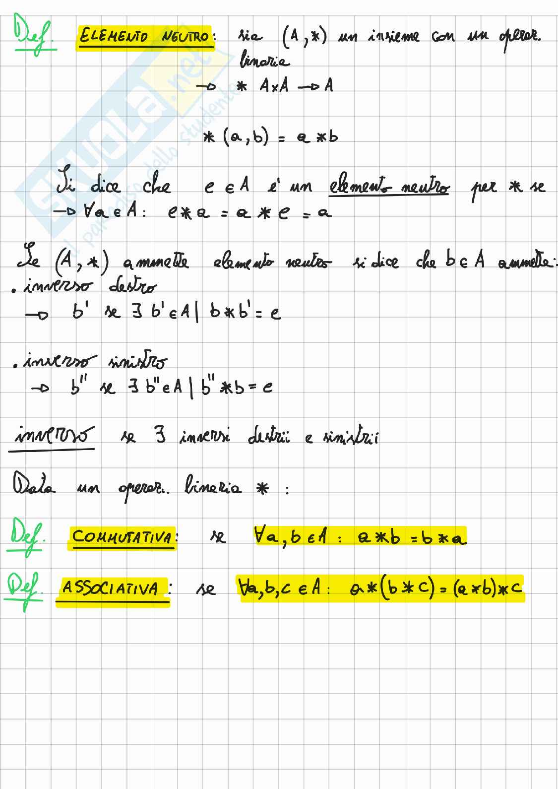 Definizioni e teoremi di Algebra e geometria Pag. 6