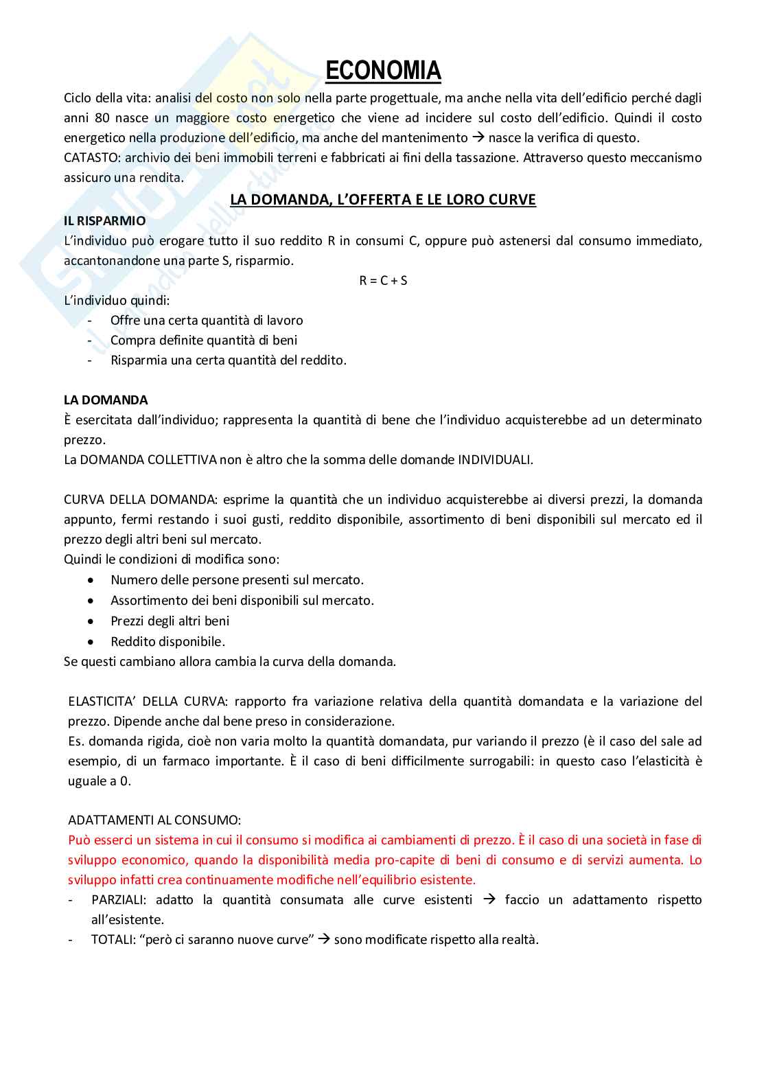 Economia - appunti Pag. 1
