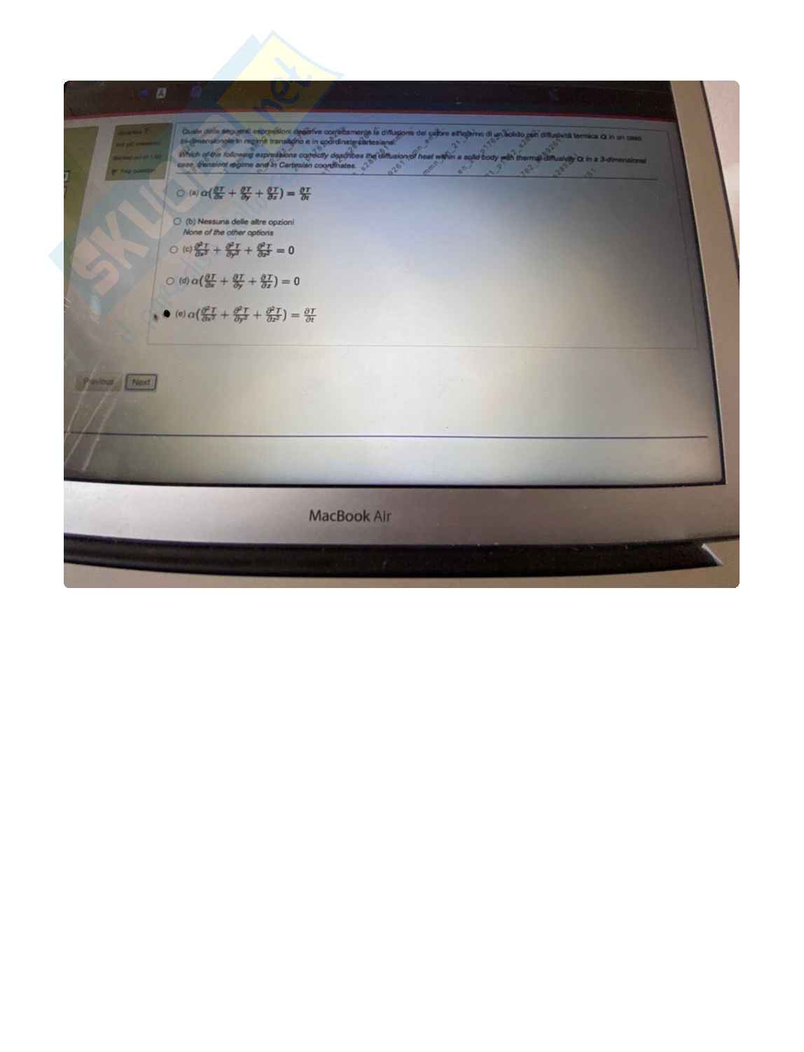 Esempi quiz exercise Applicazioni avanzate di fisica tecnica Pag. 21