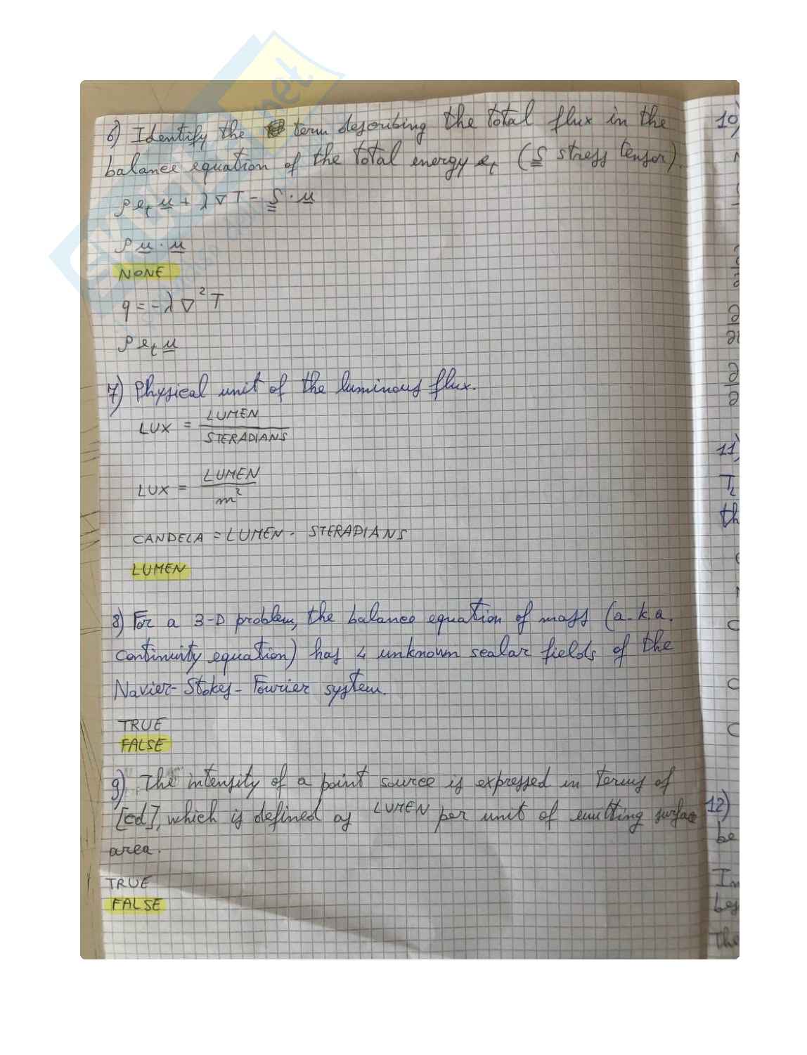Esempi quiz exercise Applicazioni avanzate di fisica tecnica Pag. 31