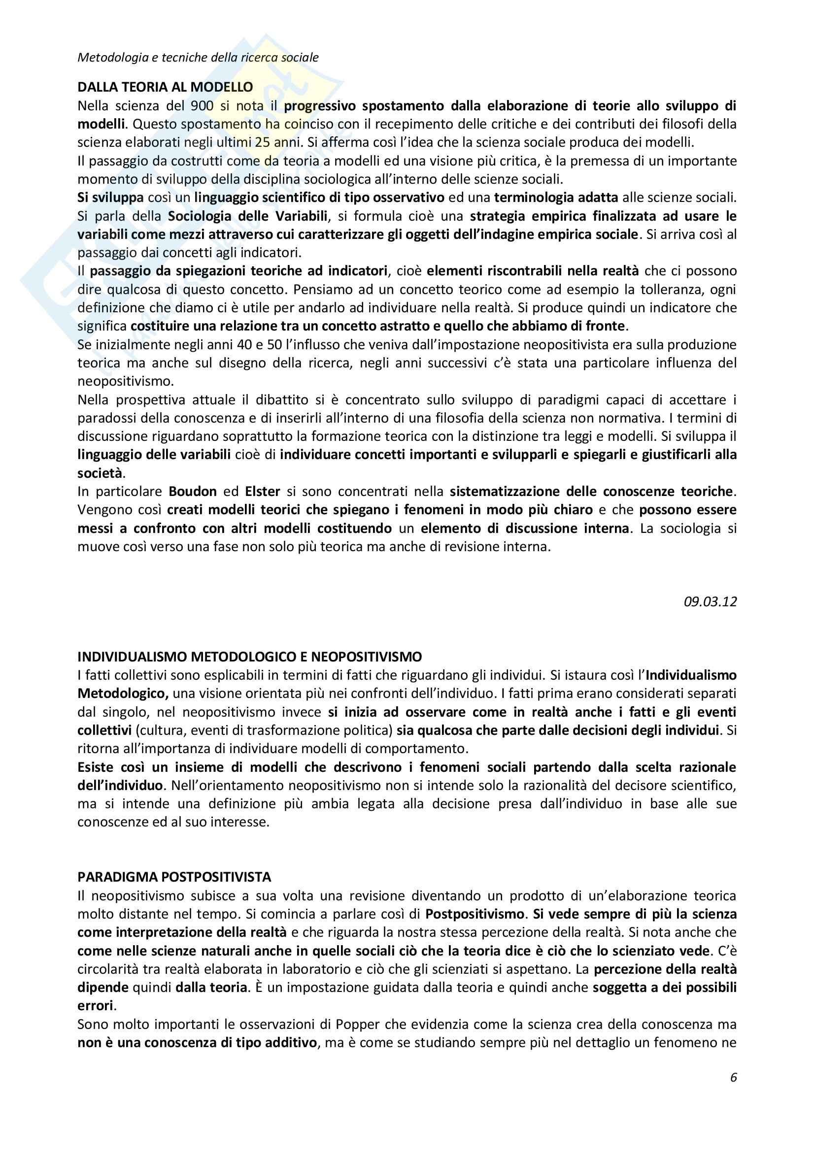 Metodologia e tecniche della ricerca sociale - Appunti Pag. 6