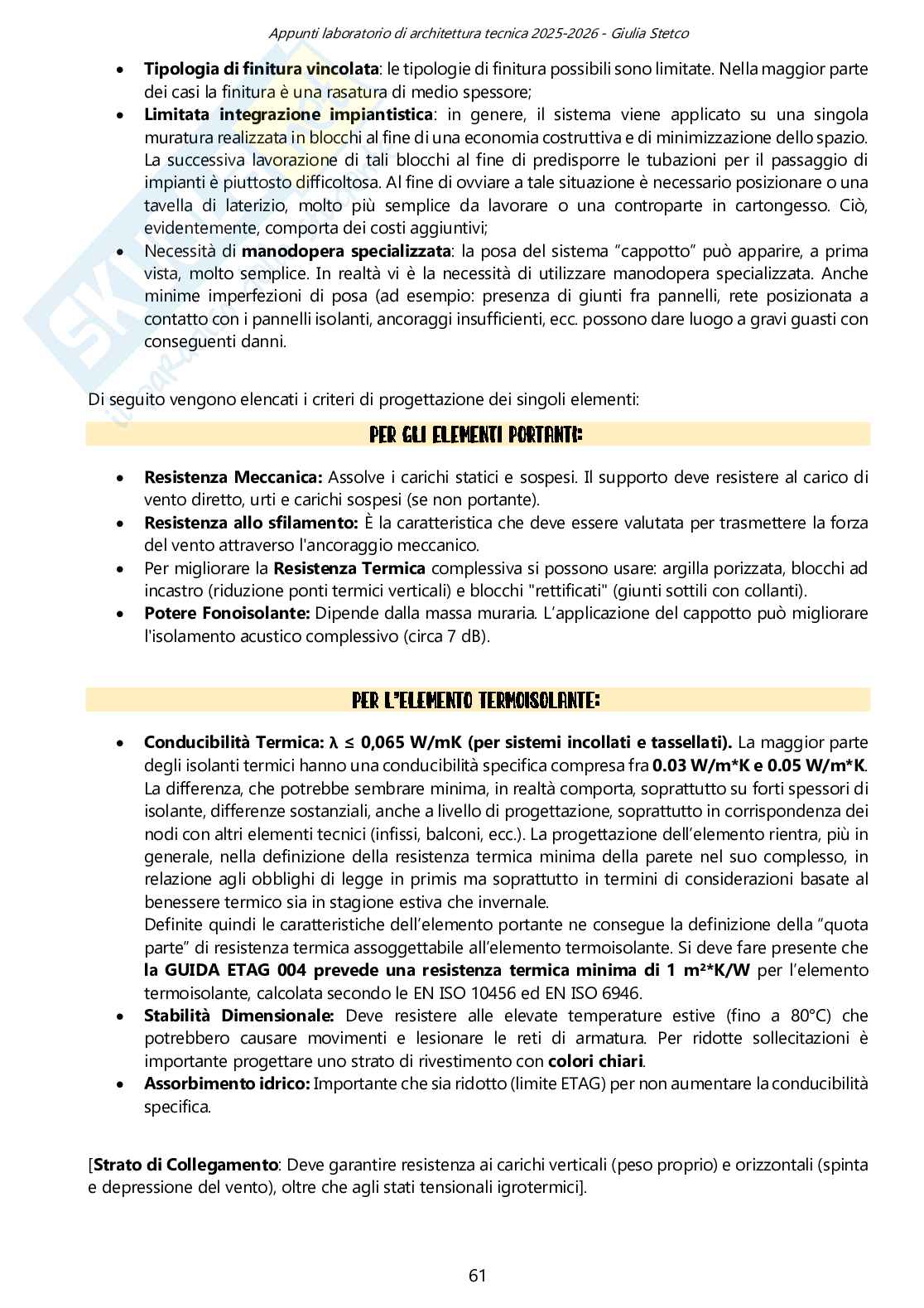 Progetto delle pareti perimetrali Pag. 11