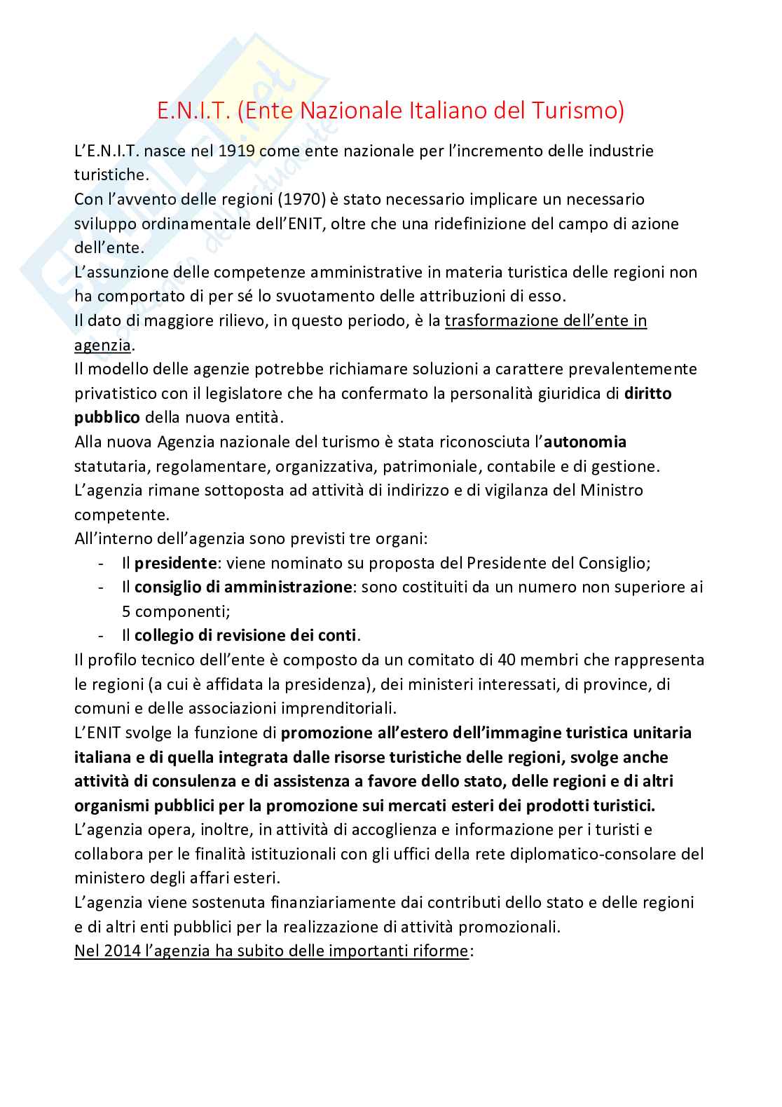 Diritto del turismo - Parte 1 - Il sistema normativo del turismo in Italia Pag. 1