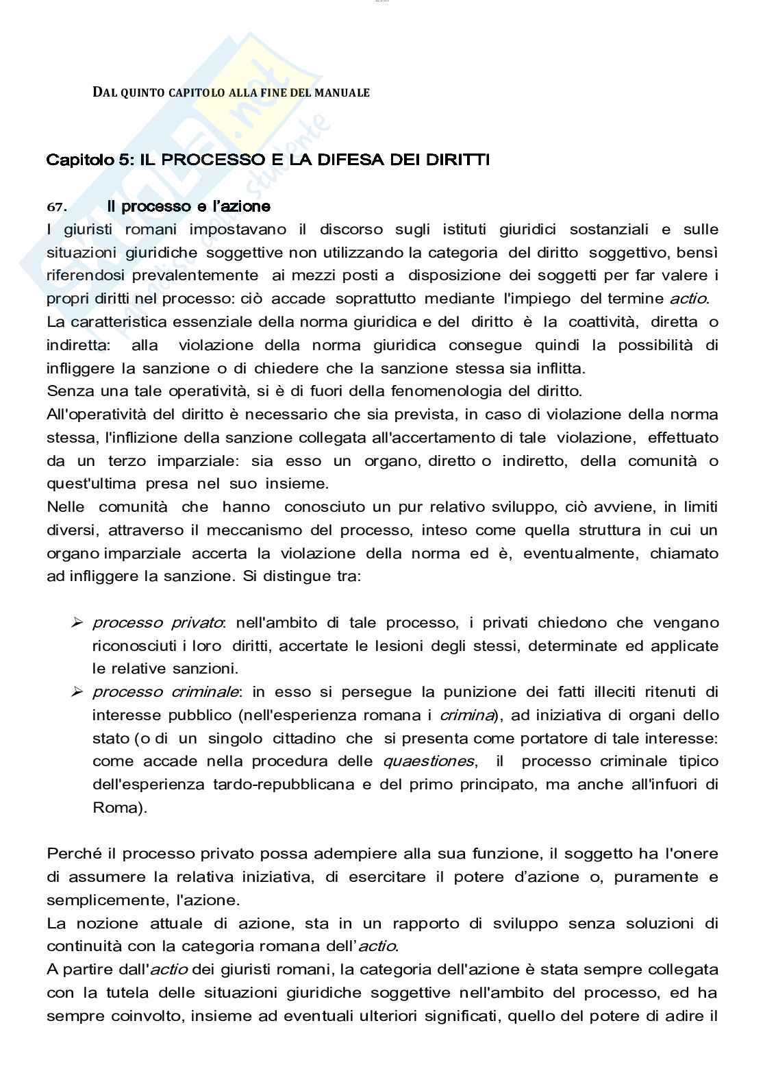 Riassunto esame Diritto romano, prof Miglietta, libro consigliato Istituzioni di diritto romano, Talamanca Pag. 1