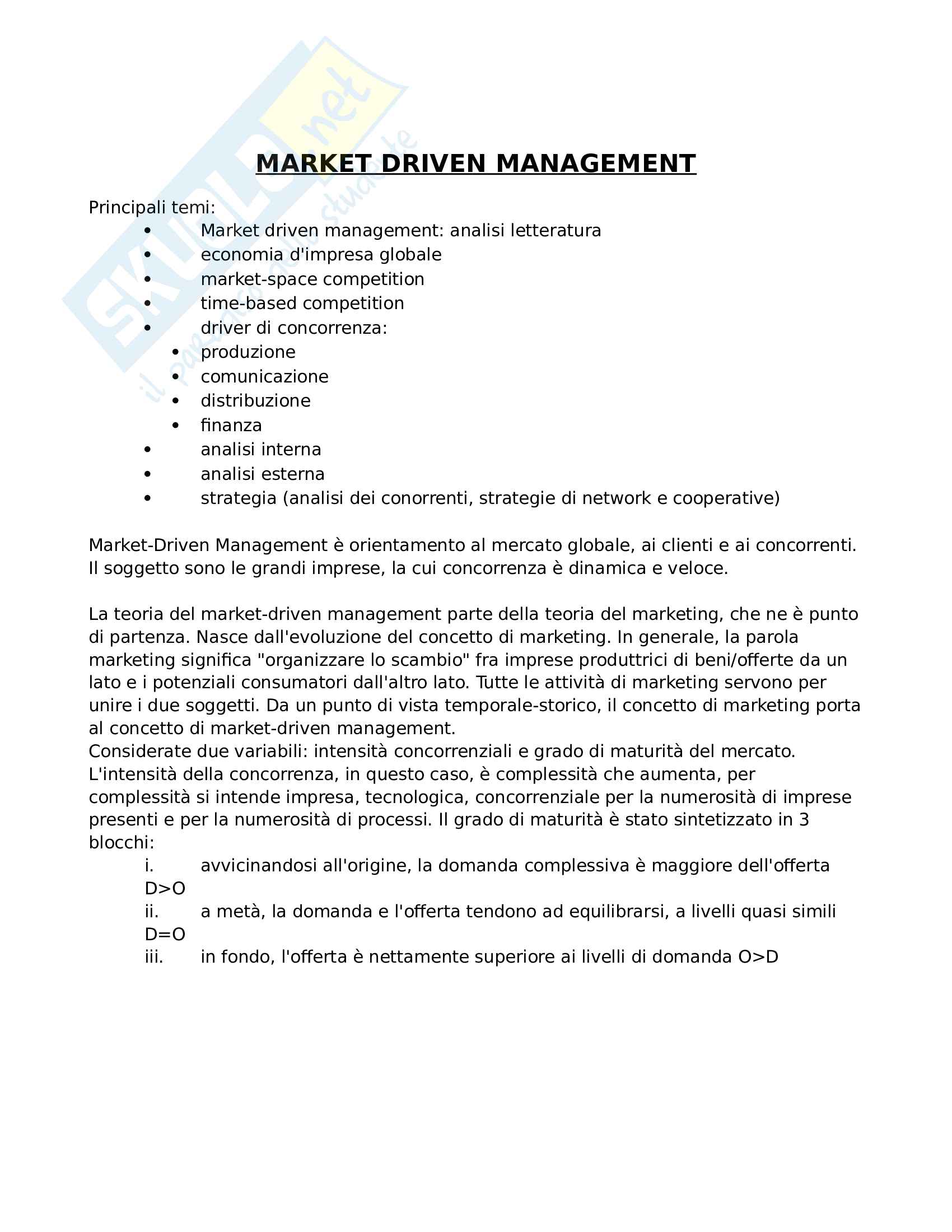 Market driven management Pag. 1