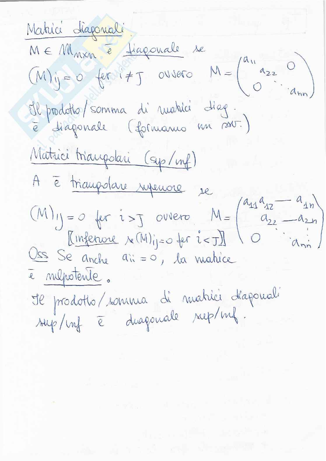 Appunti di Geometria sulle matrici  Pag. 2