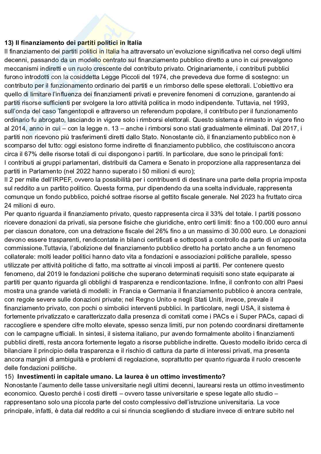 Esercitazione primo compitino Scienza delle finanze Pag. 6