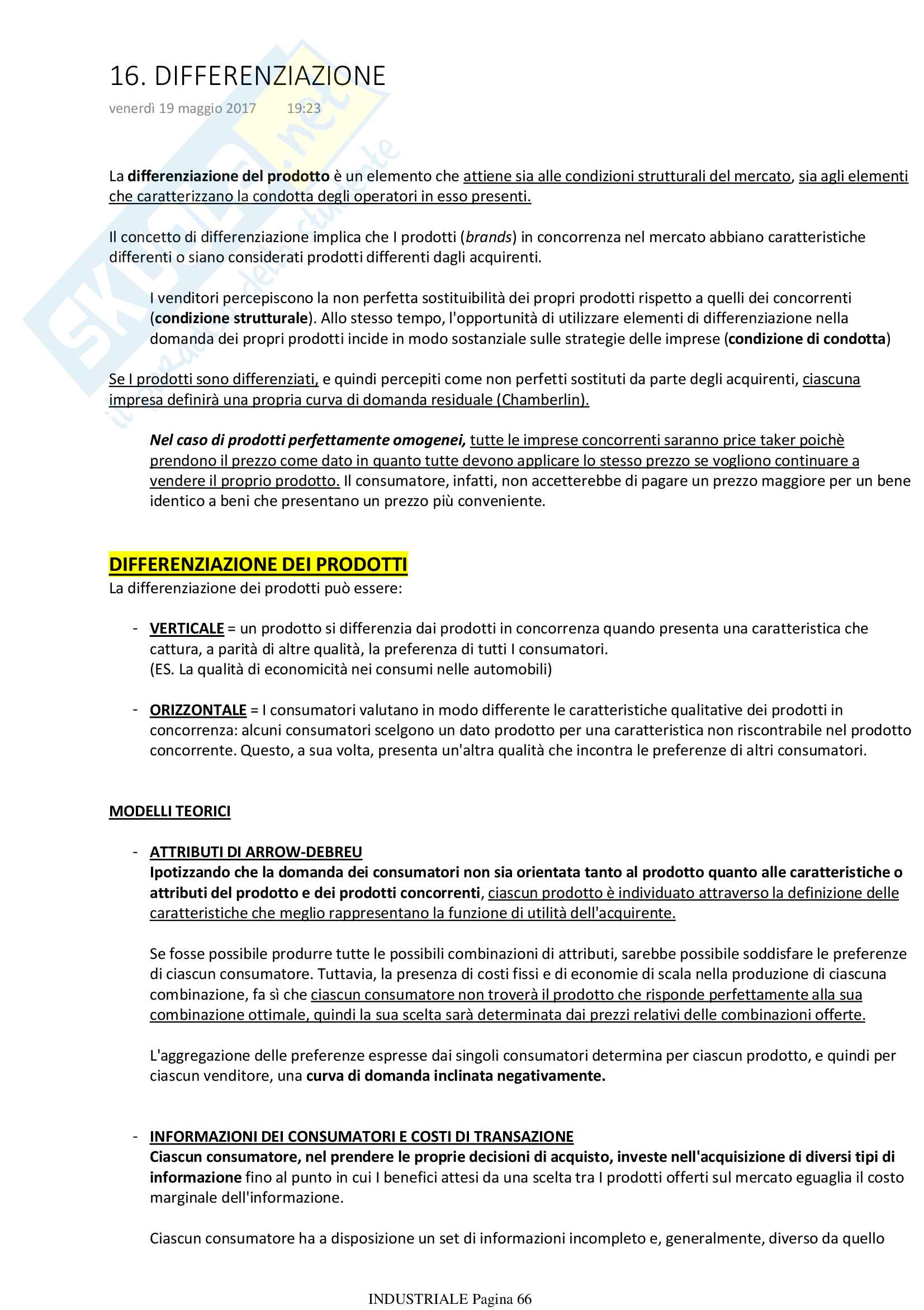 Appunti e riassunto di Economia industriale Pag. 66