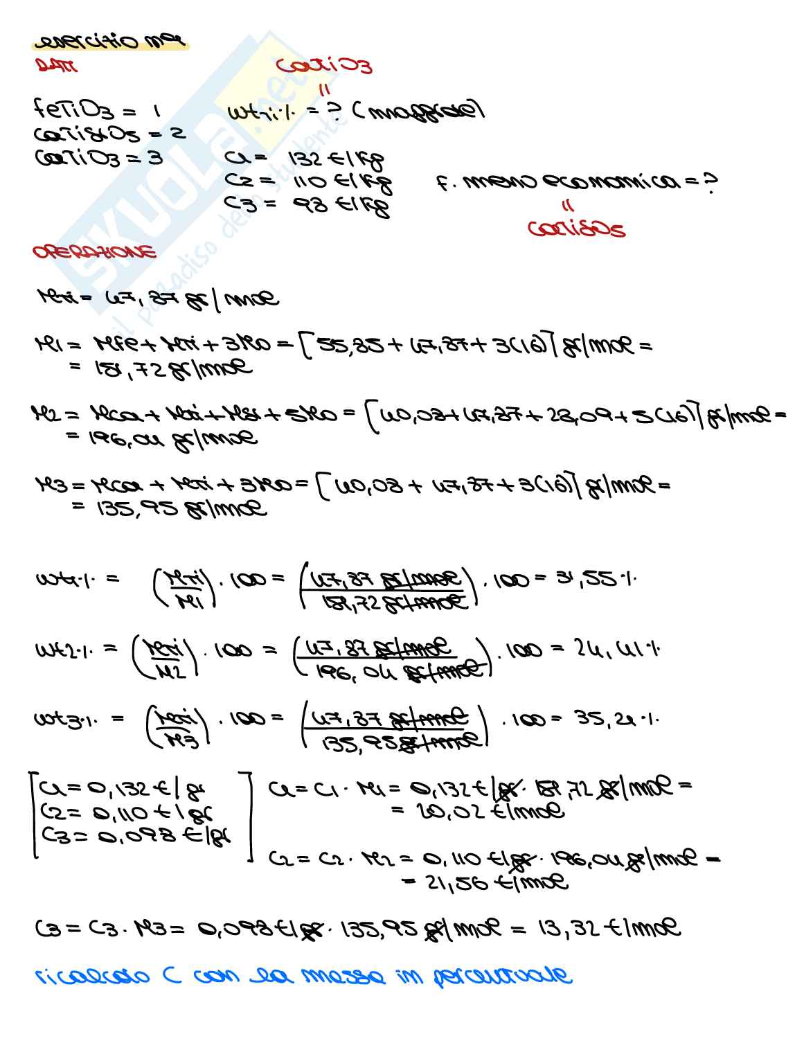 Prove di esame svolte Chimica e materiali per l'ingegneria civile e ambientale Pag. 1