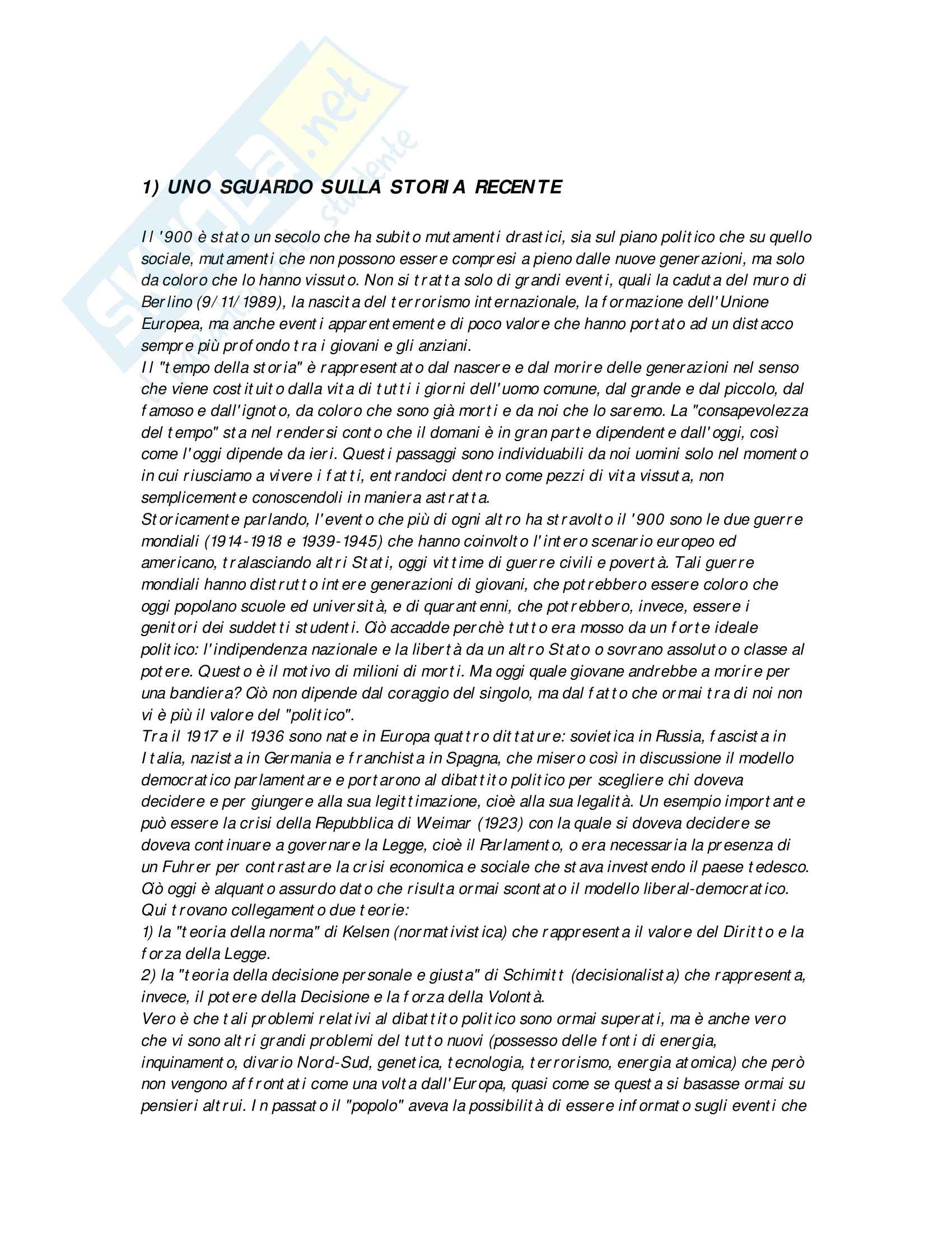 Riassunto esame Filosofia del Diritto, prof. Montanari, libro consigliato Capire l'Oggi Pag. 1