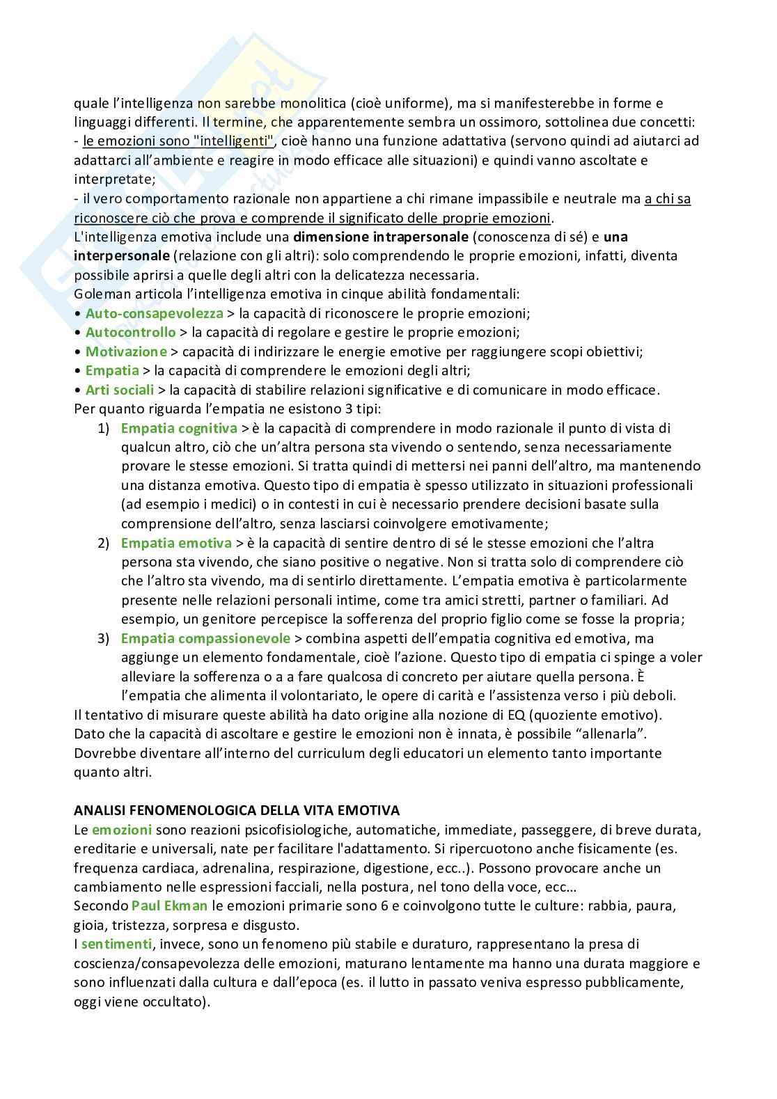 Riassunto esame Pedagogia generale, Prof. Priore Alessandra, libro consigliato Pedagogia generale, Kanizsa Pag. 26