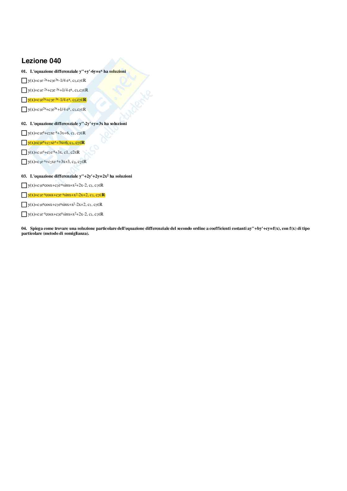 Paniere Matematica e statistica - Risposte multiple - aggiornato (2026) Pag. 41