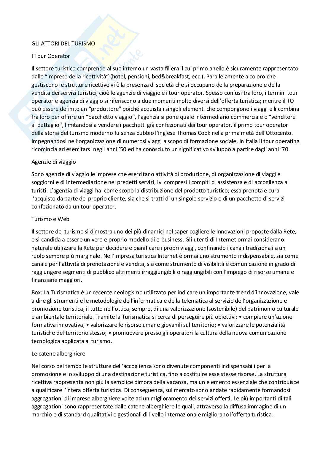 Gli attori del turismo Pag. 1