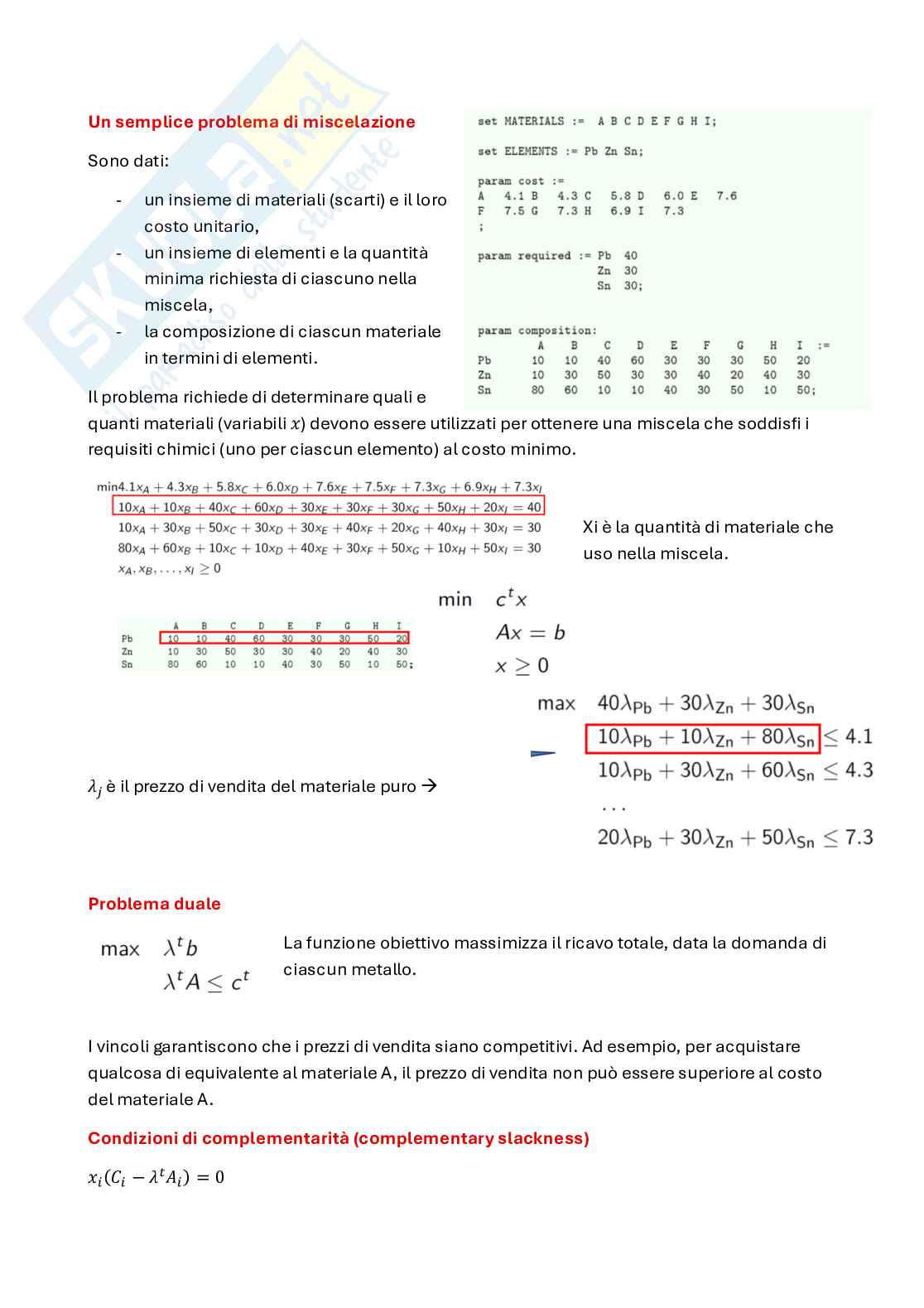Appunti Optimization and data science for management (primo parziale, parte 1) Pag. 1