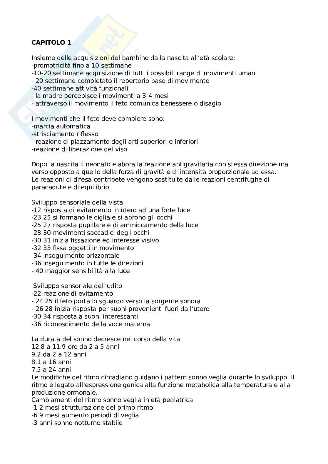 Appunti dell'esame di Neuropsichiatria infantile Pag. 1