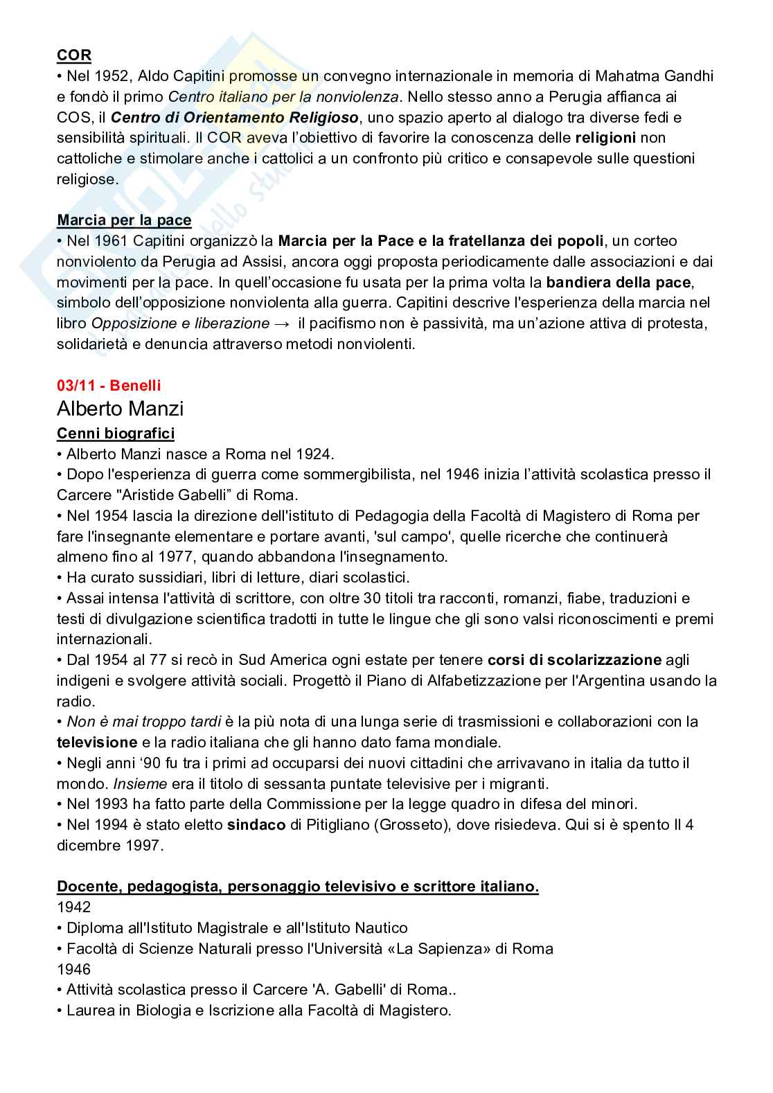 Riassunto esame Storia dei processi comunicativi e formativi, Prof. Zoran Lapov, libro consigliato La pedagogia del Novecento, Cambi Pag. 56
