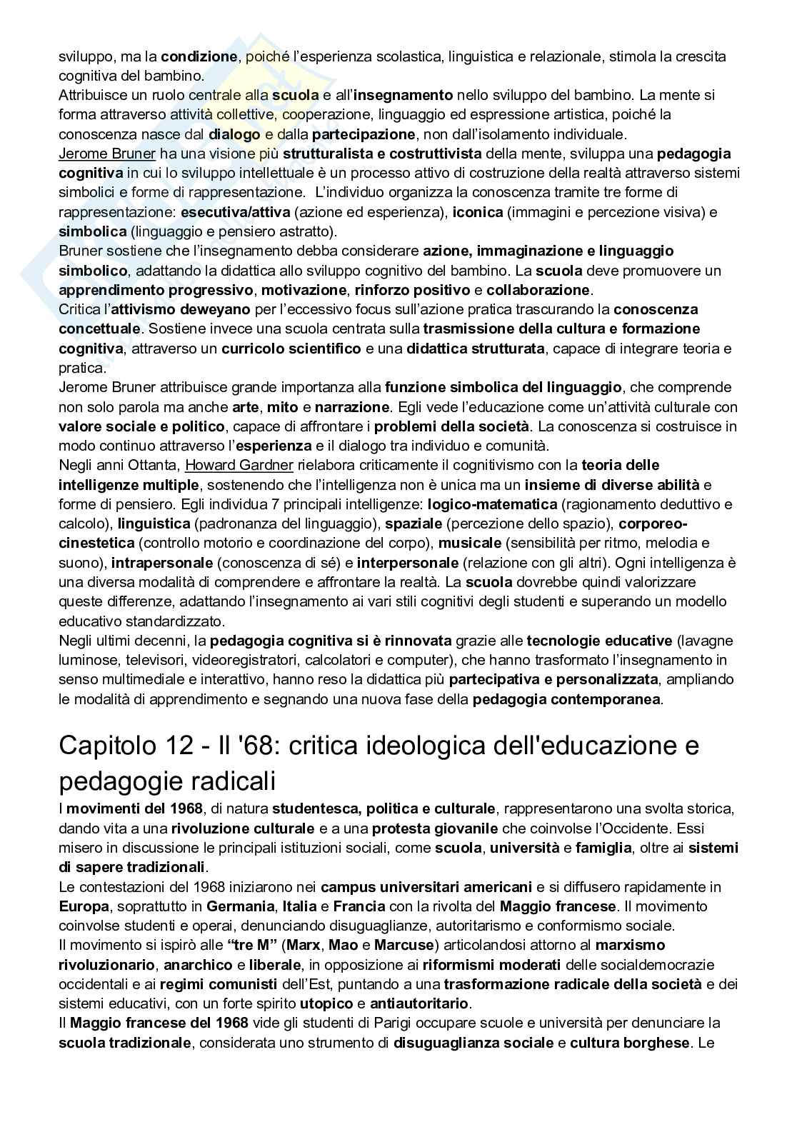 Riassunto esame Storia dei processi comunicativi e formativi, Prof. Zoran Lapov, libro consigliato La pedagogia del Novecento, Cambi Pag. 76
