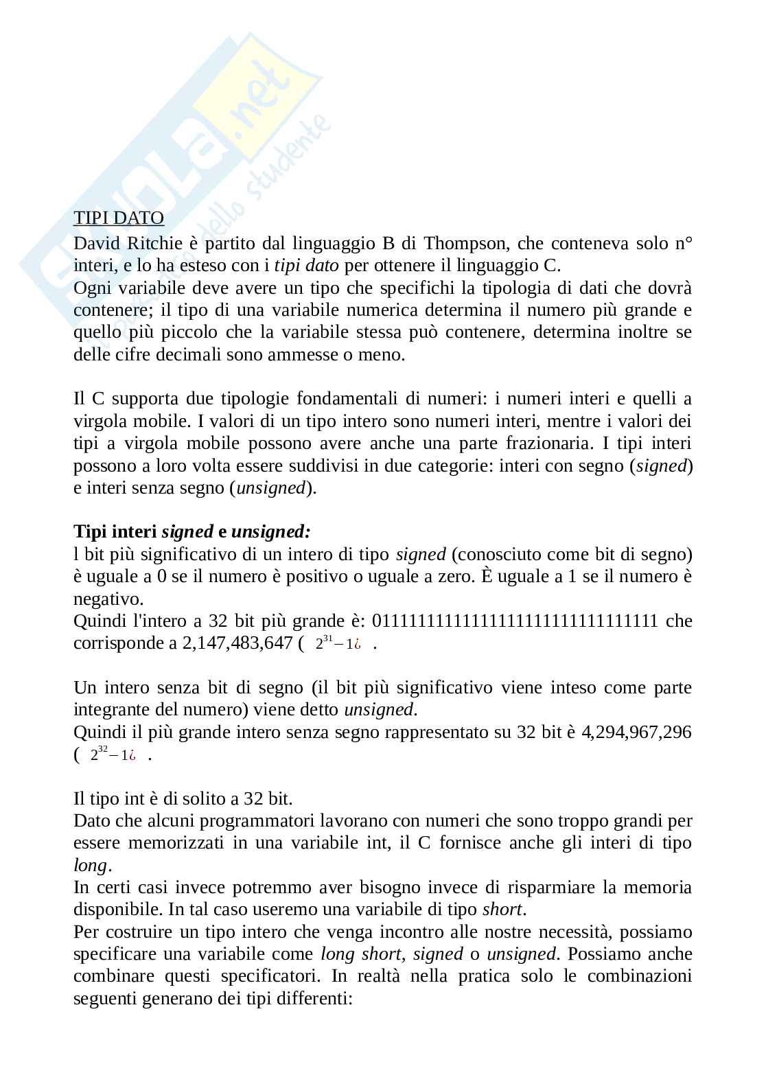 Appunti di Programmazione Pag. 6