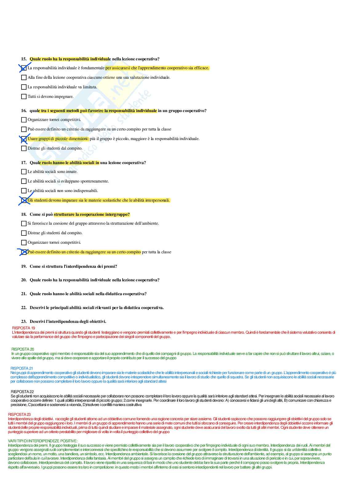 Paniere Completo di Didattica dell'inclusione (2026) - Risposte multiple e aperte corrette Pag. 36
